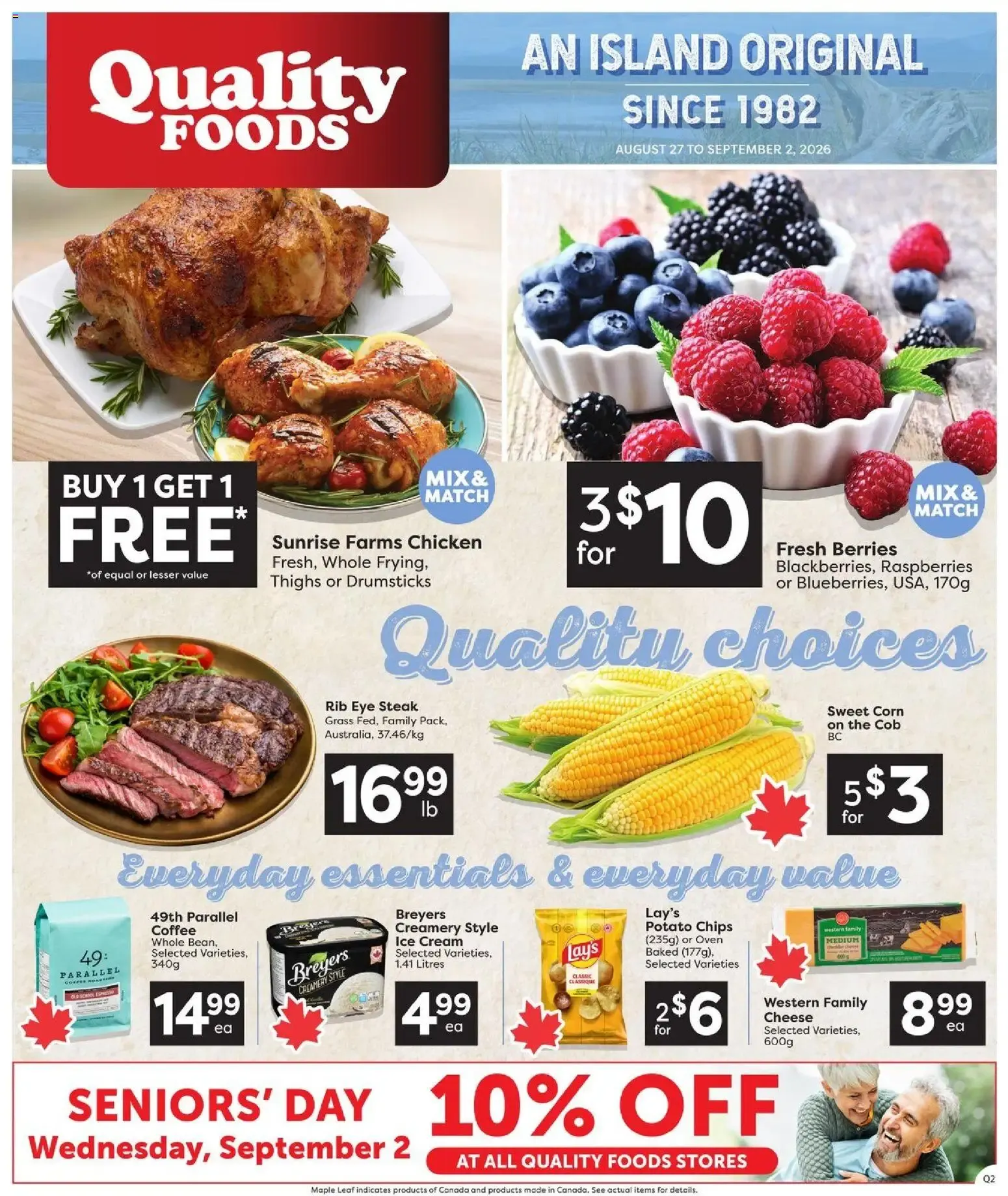 Quality Foods weekly flyer / circulaire from Aug 27, 2026 > weekly specials & deals from August 27 to September 2 2026 - flyer page 1