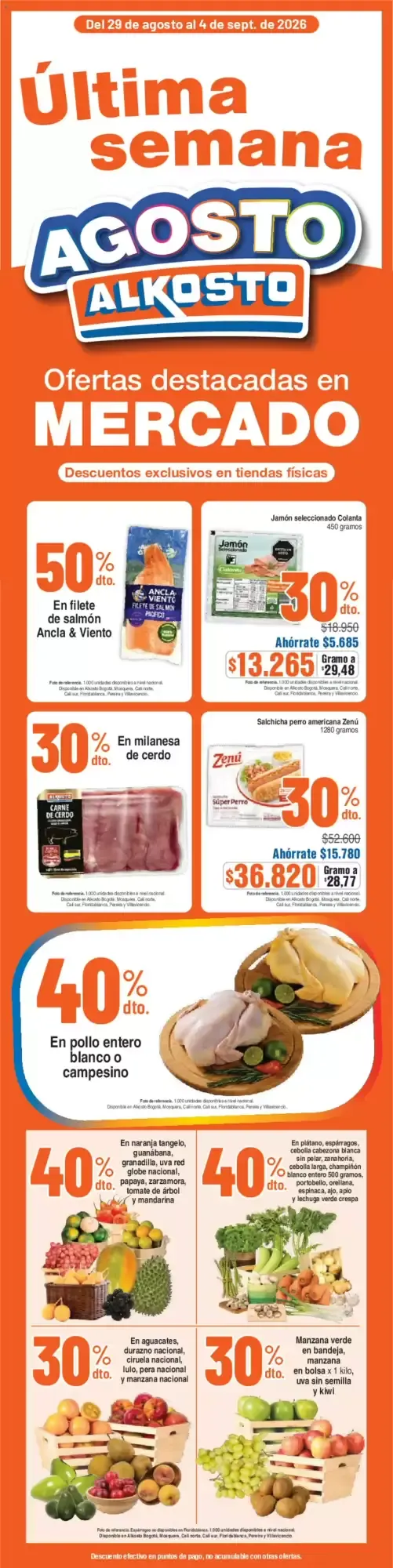 Catalogo de Alkosto: Última semana de Agosto, Ofertas en Mercado 29 de agosto al 4 de septiembre 2026 - Pag 1