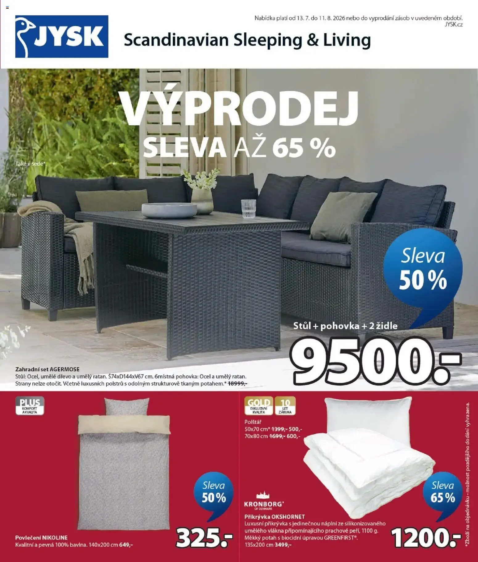 JYSK leták - Výprodej od 13.07.2026 - akční nabídka - 13. července 11. srpna 2026 - Page 1