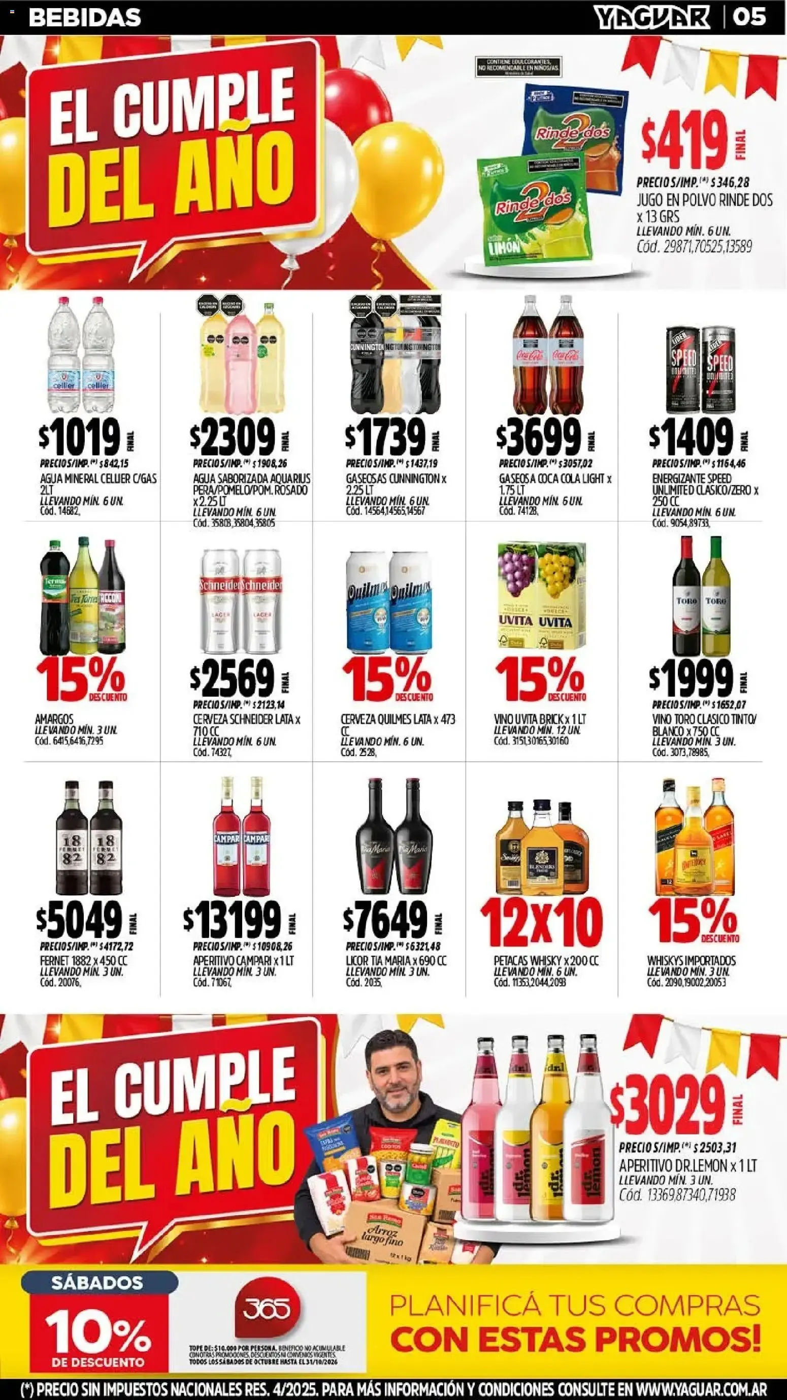 Ofertas de El Cumple del Año Mayorista Yaguar 5 de octubre al 11 de octubre 2026 - Página 3 del catálogo