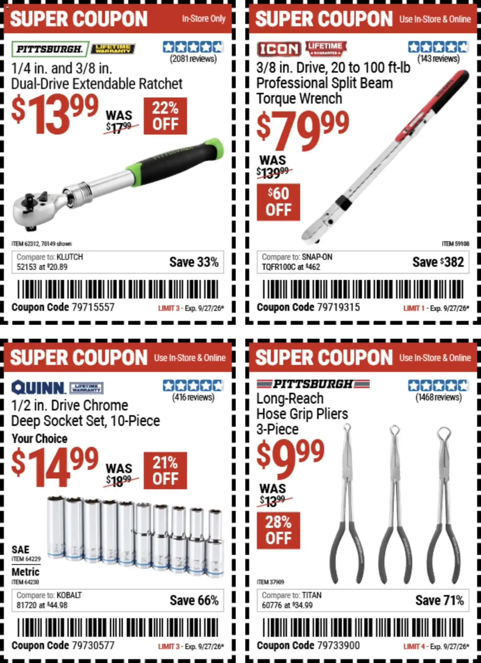 Weekly ad Harbor Freight Weekly Ad (09/14 - 09/27 2026) - Flyer from September 14 to September 27 2026 - Page 17