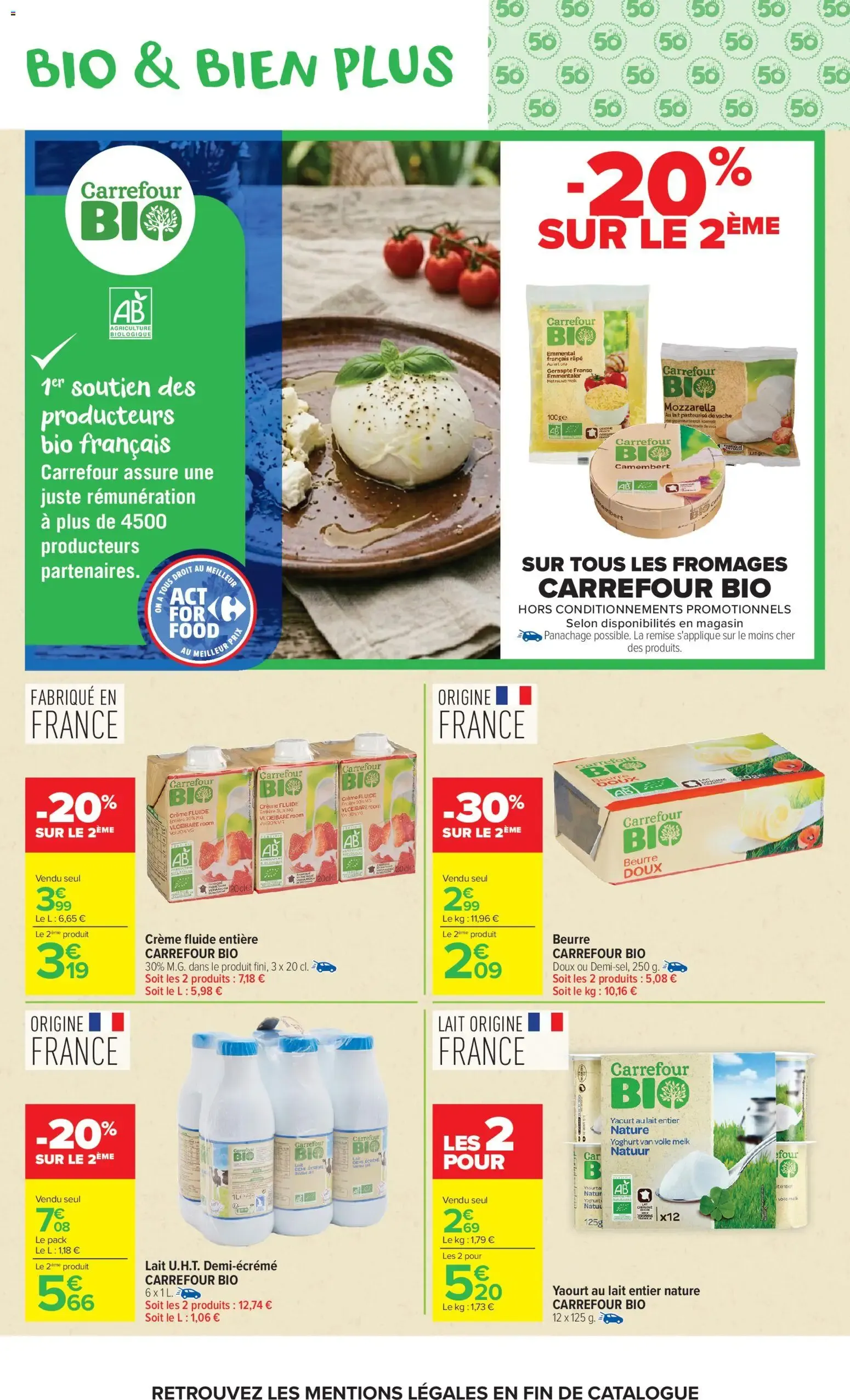 Carrefour Market Avec le club carrefour goûtez AU bio le moins cher de France à partir du 02/06/2026 - promo en ligne du 2 juin au 14 juin 2026 - Catalogue page 4