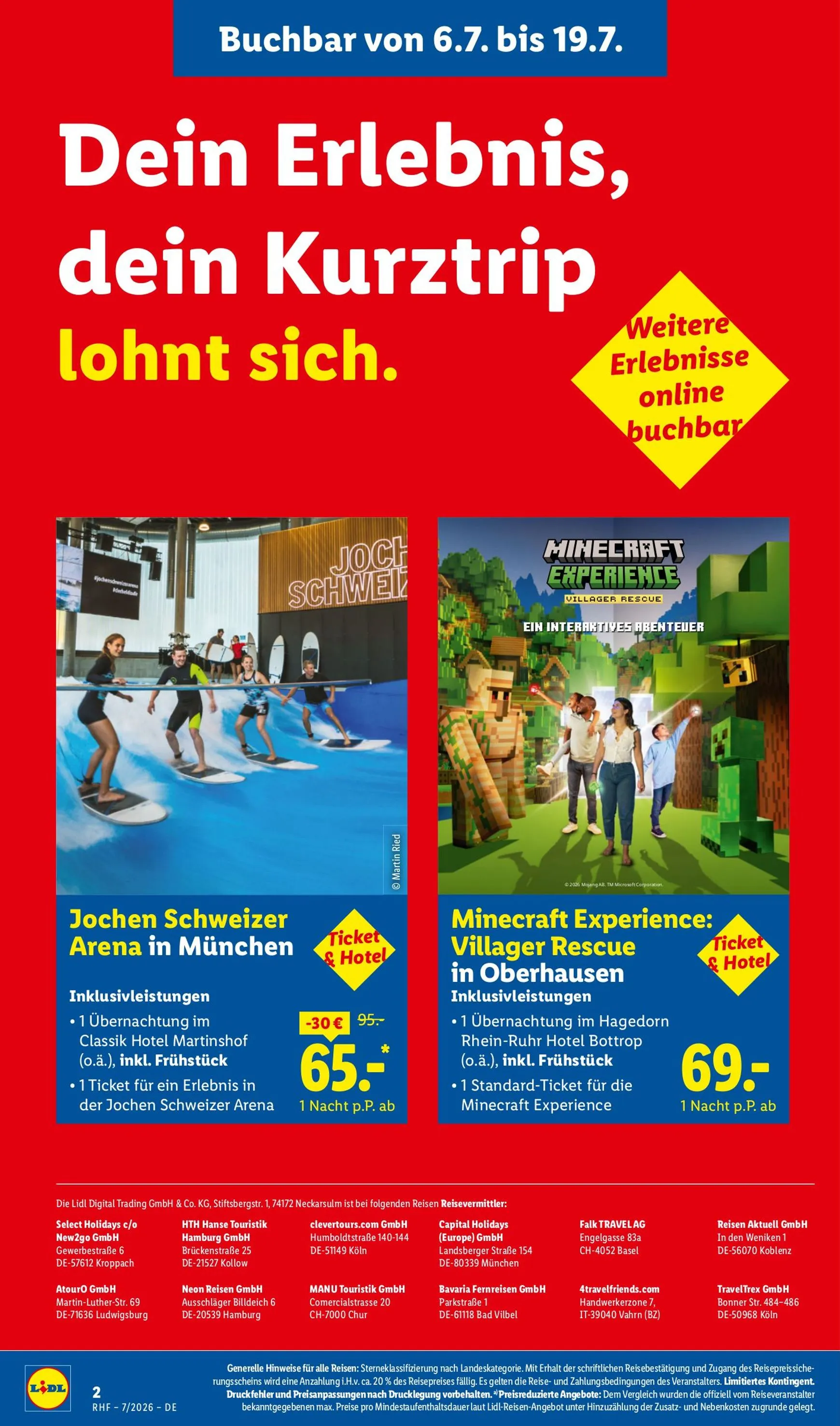 Lidl - Juli Reise-Highlights Prospekt – von Mittwoch 01.07.2026 bis Freitag 31.07.2026 von 1. Juli bis 31. Juli 2026 - Prospekt seite 2