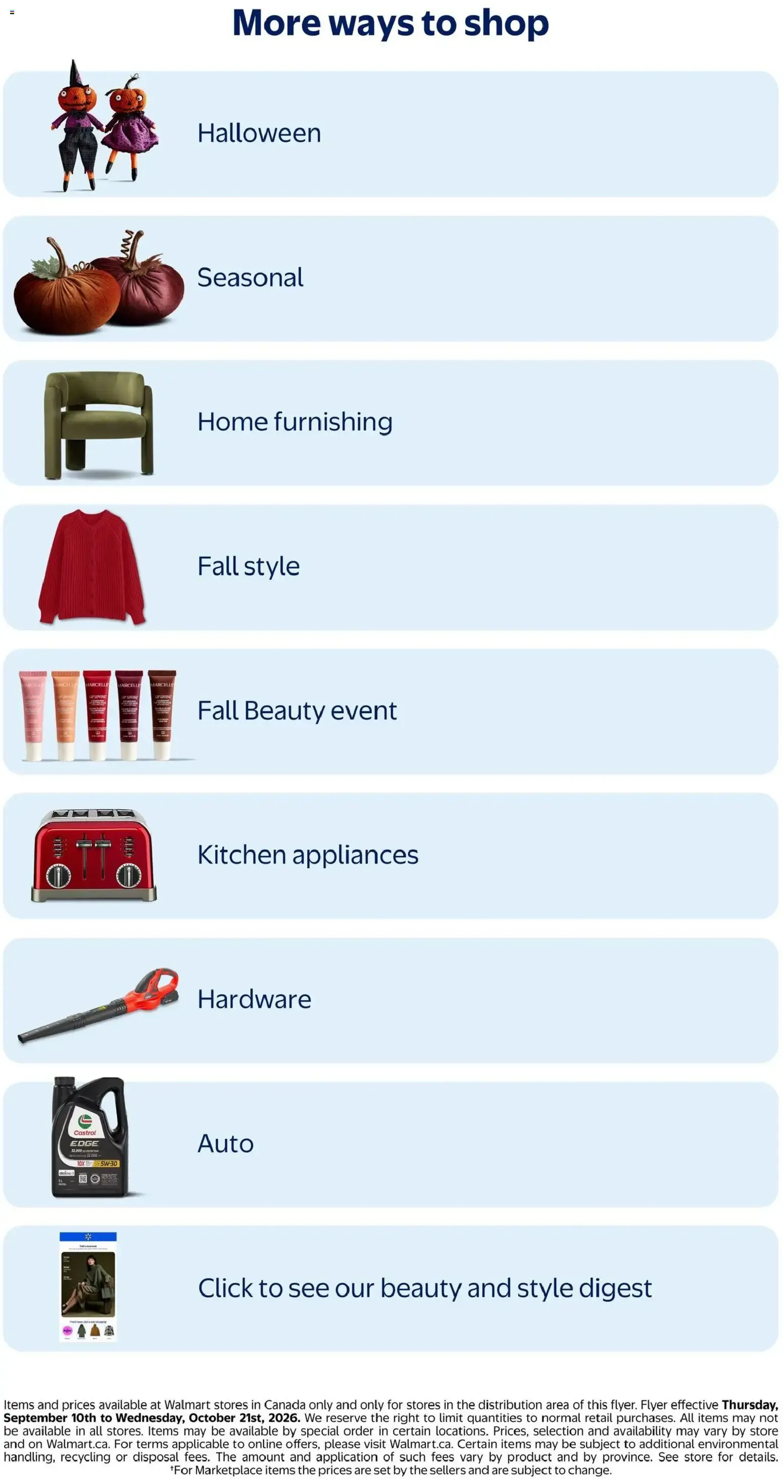 Walmart flyer - Ready for fall from Sep 10, 2026 > weekly specials & deals from September 10 to October 21 2026 - flyer page 20
