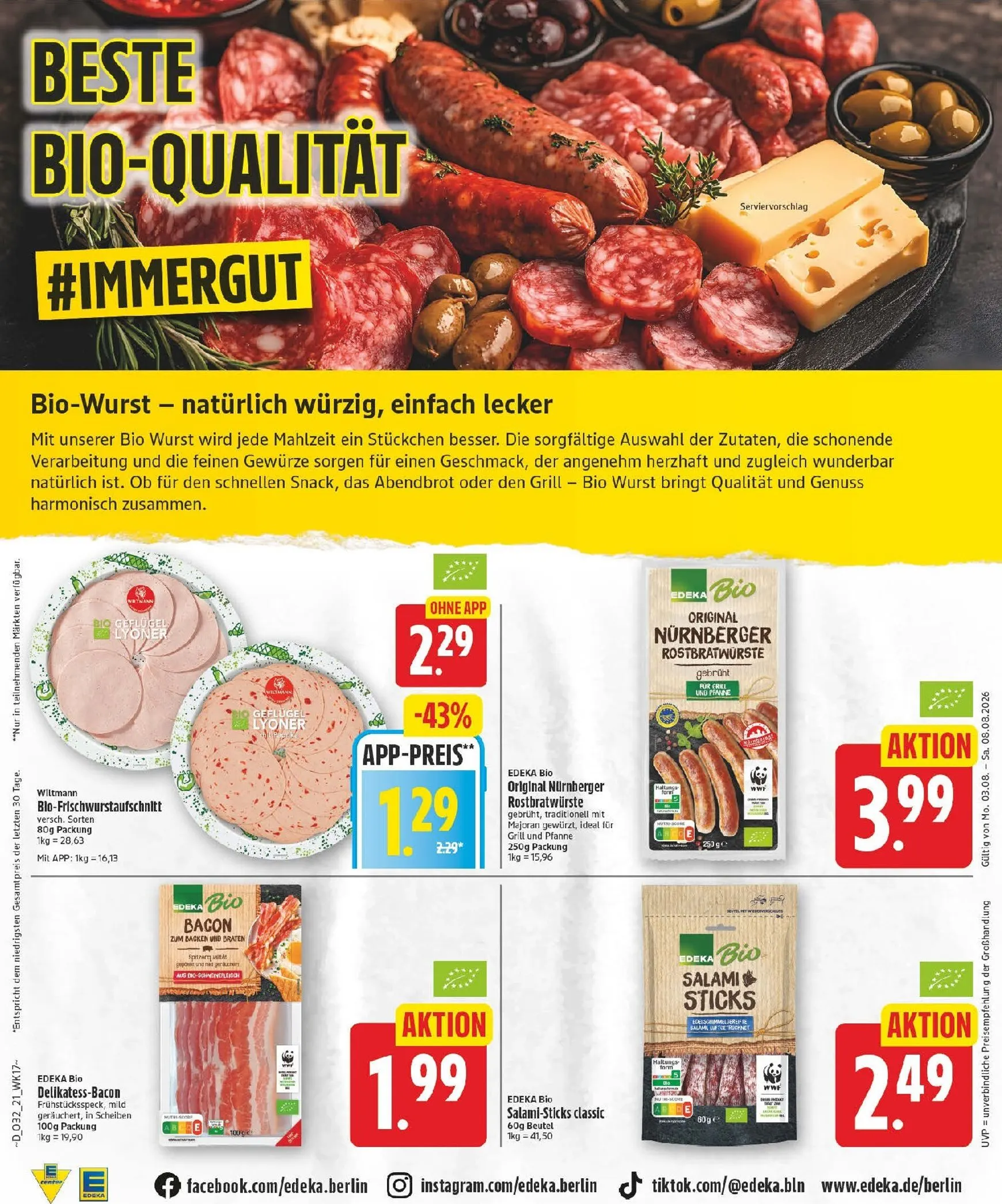 Edeka Prospekt nächste Woche – von Montag 03.08.2026 bis Samstag 08.08.2026 von 3. August bis 8. August 2026 - Prospekt seite 21