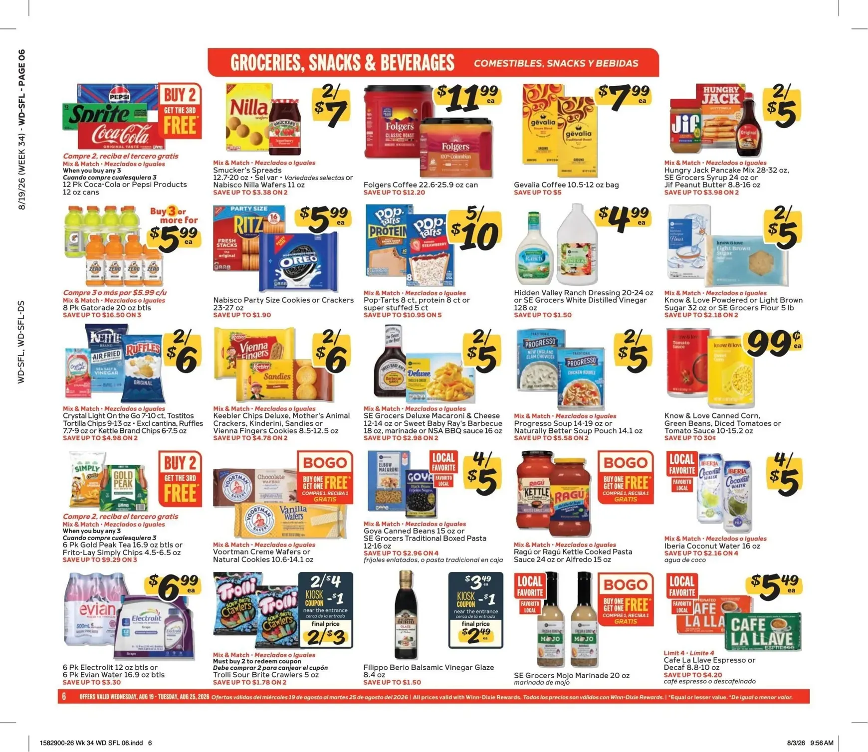 Weekly promotion Current Winn-Dixie leaflet valid from Wednesday 08/19/2026 to Tuesday 08/25/2026 spanning from August 19 to August 25 2026 - Page 6 for Catalogue 365