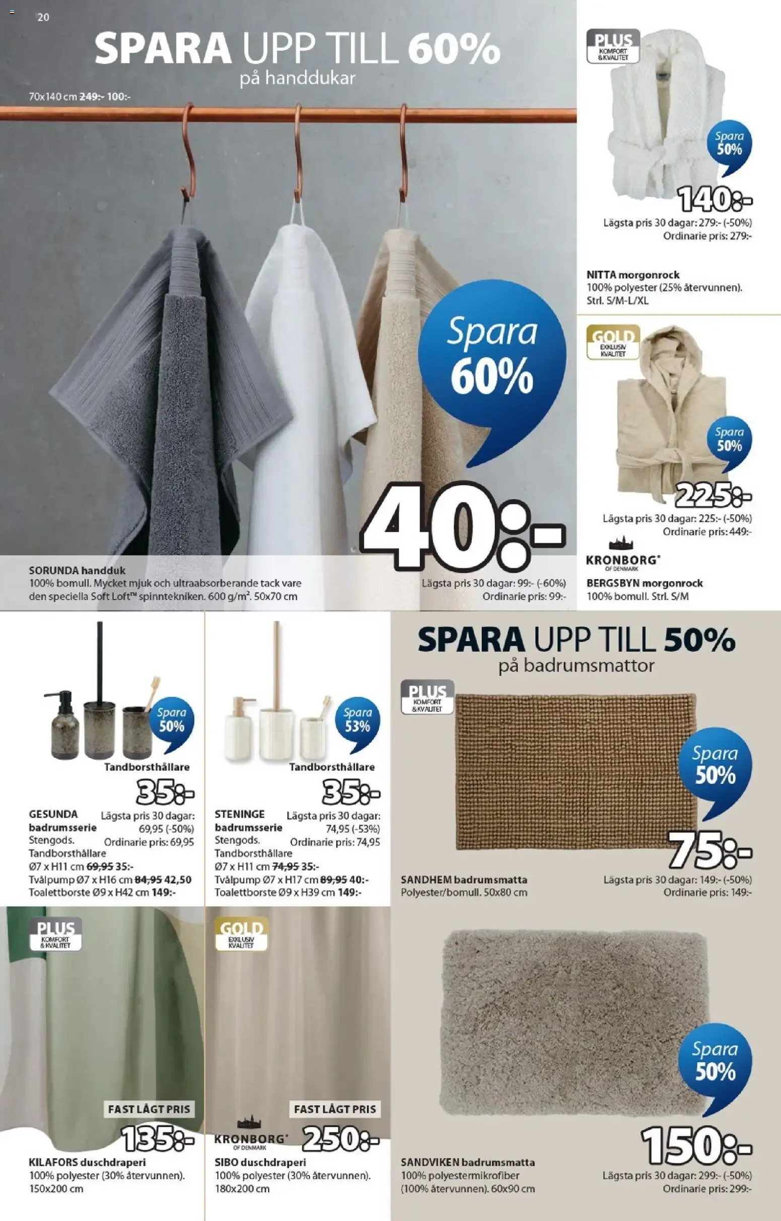 JYSK erbjudanden från 01/06/2026 - 28/06/2026 > Reklamblad nuvarande rabatter från 1 juni till 28 juni 2026 - Reklamblad sidor 20