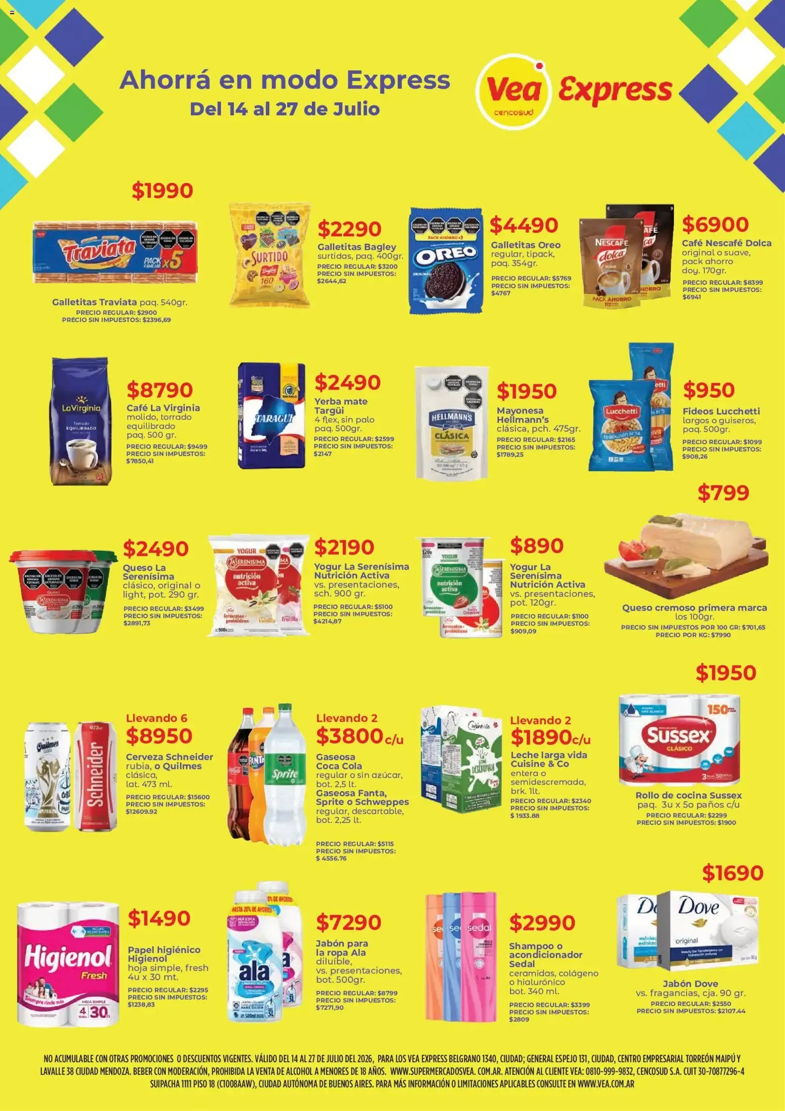 Ofertas de Vea - Folleto Vea Express Mendoza del 14/07/2026 - 27/07/2026 14 de julio al 27 de julio 2026 - Página 1 del catálogo