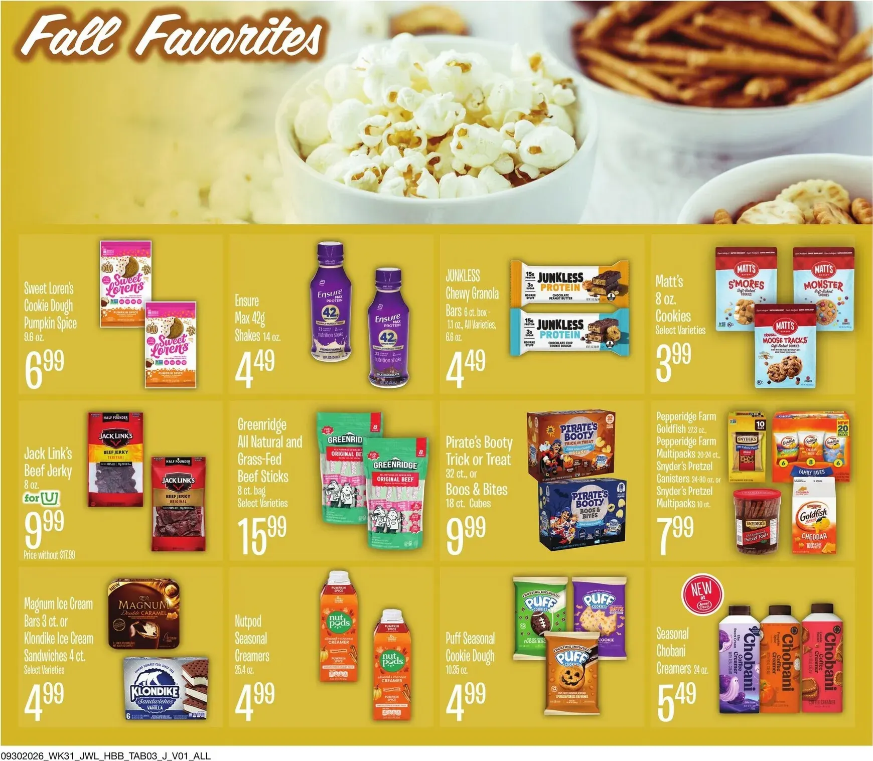 Weekly promotion Jewel Osco - Fall Savings Start Here spanning from September 30 to October 27 2026 - Page 3 for Catalogue 365