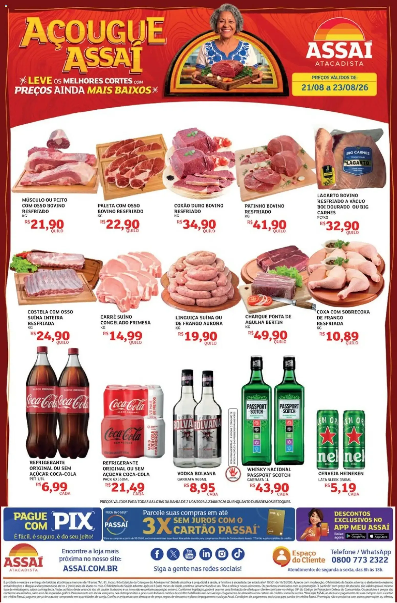 Encarte de Assaí Atacadista: Açougue e Bebidas 21 de agosto até 23 de agosto 2026 - Pagina 1