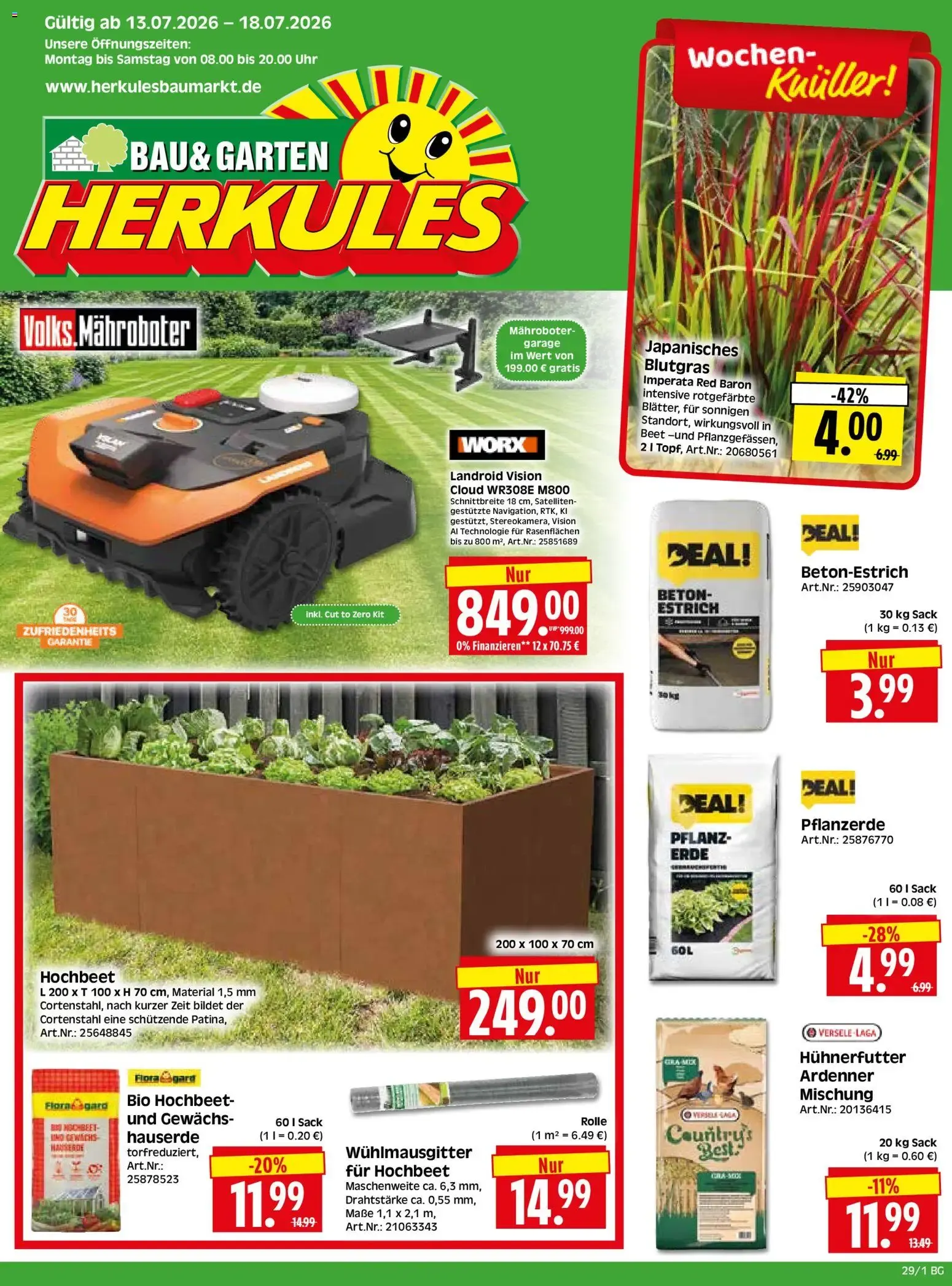 HERKULES Bau & Garten (ab 13.07.2026) zum Blättern von 13. Juli bis 18. Juli 2026 - Prospekt seite 1