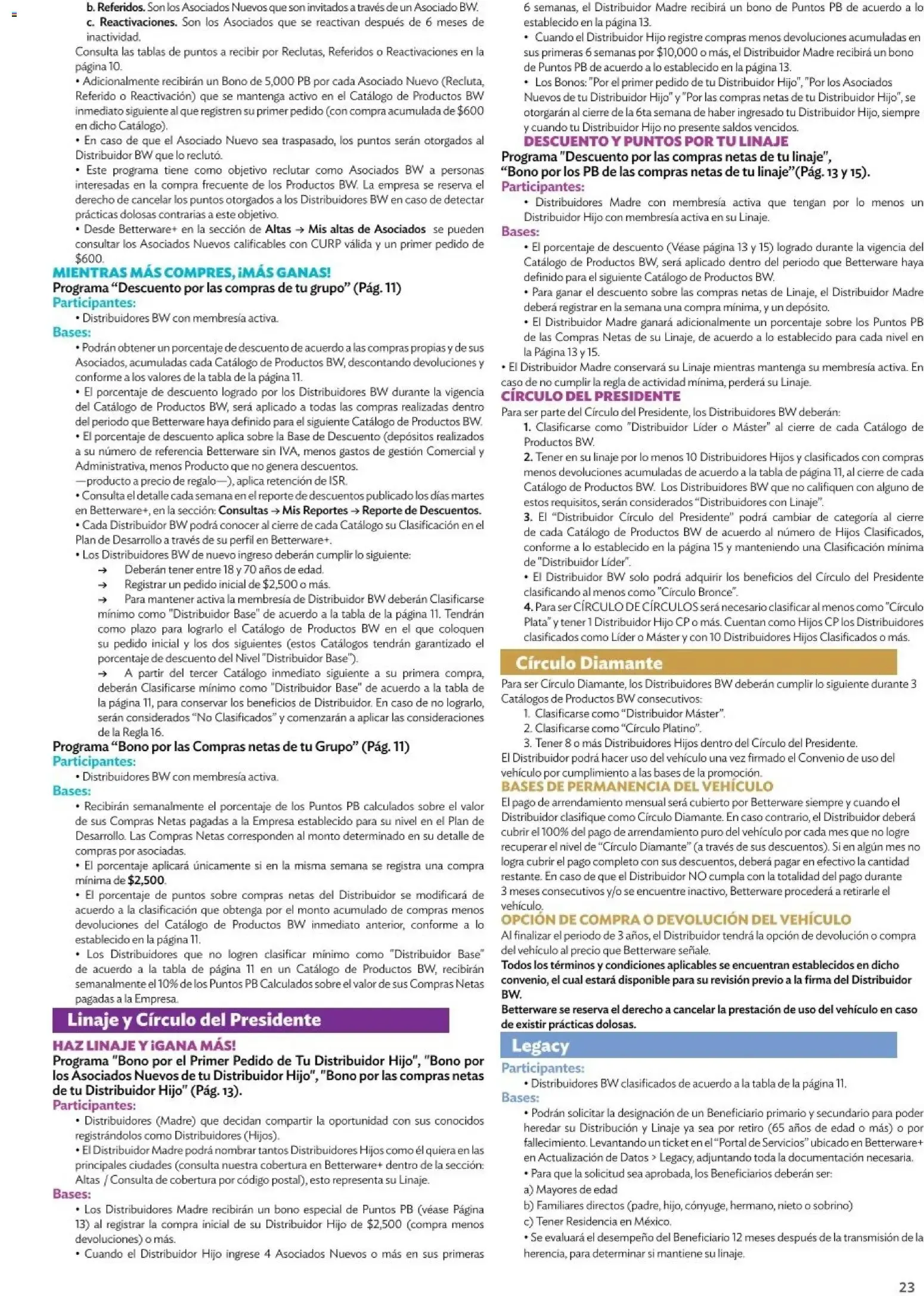 Catálogo de Betterware Programas de Oportunidades para Asociados y Distribuidores 1 de enero al 31 de agosto 2026 - Pagina 23