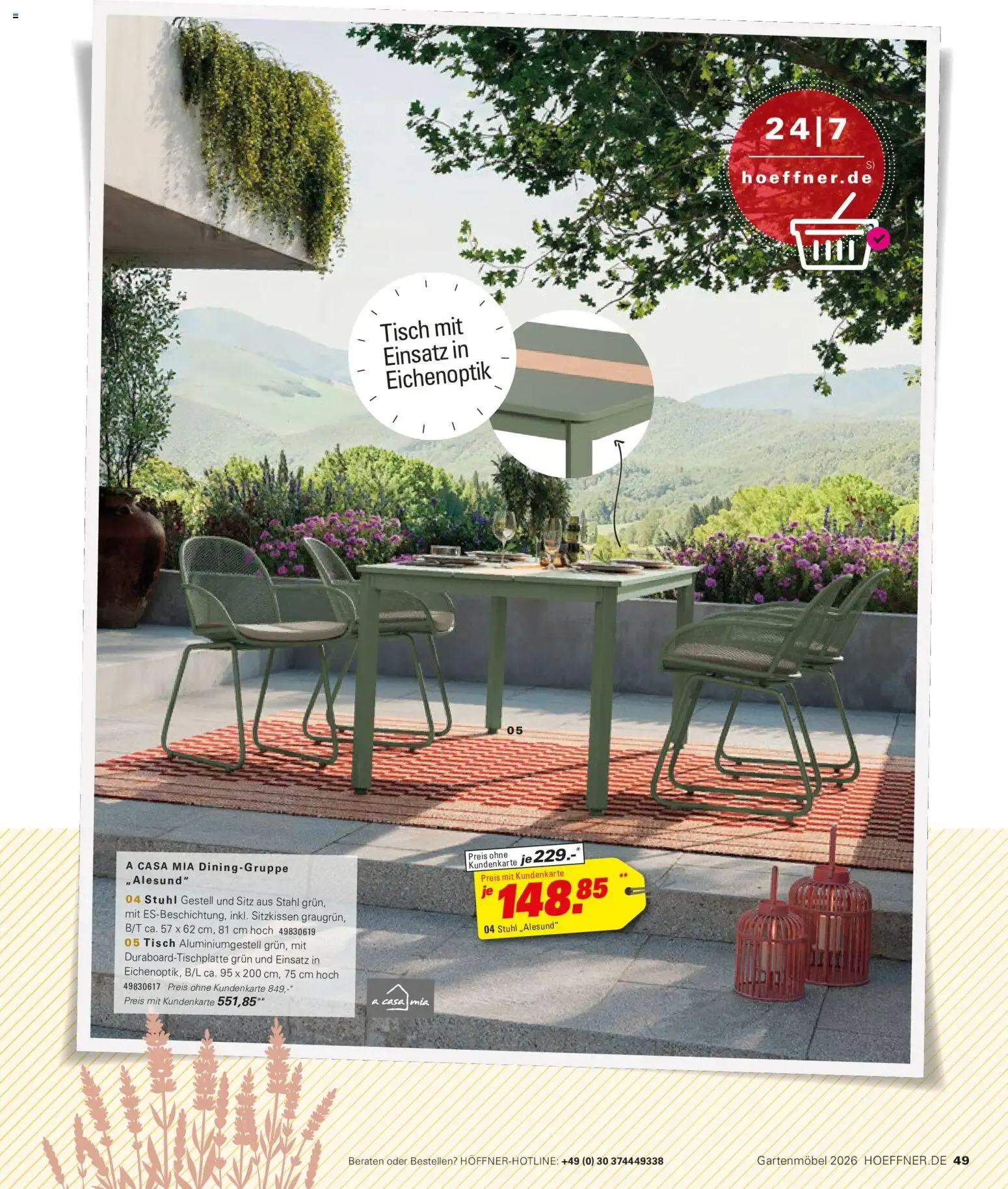 Höffner Gartenmöbel 2026 von 27. März bis 30. Juni 2026 - Prospekt seite 49