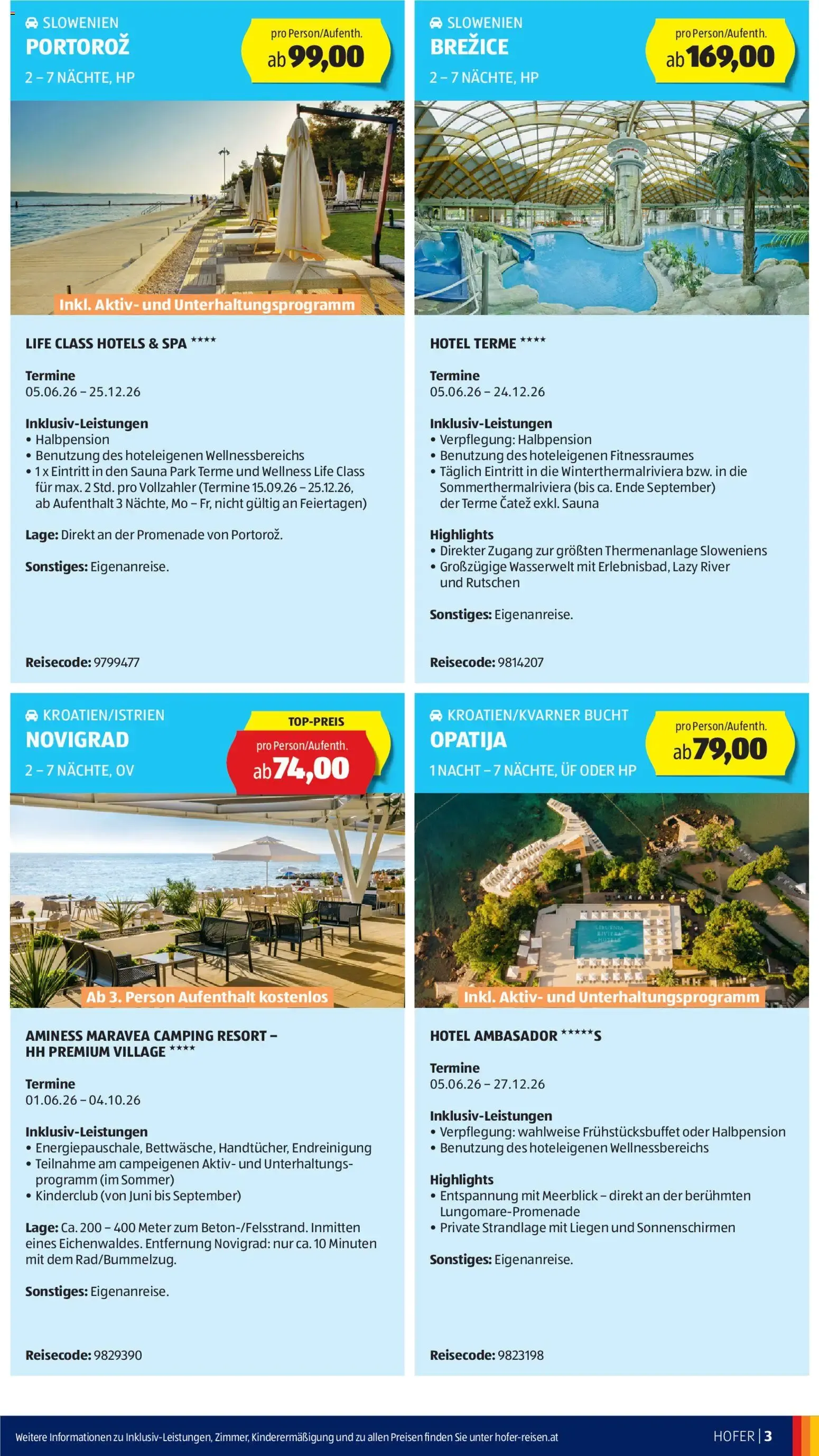Hofer Sommerdeals Hofer Reisen ab 27.05.2026 - Angebote, Aktionen von 27. Mai bis 30. Juni 2026 - Flugblätt seite 3