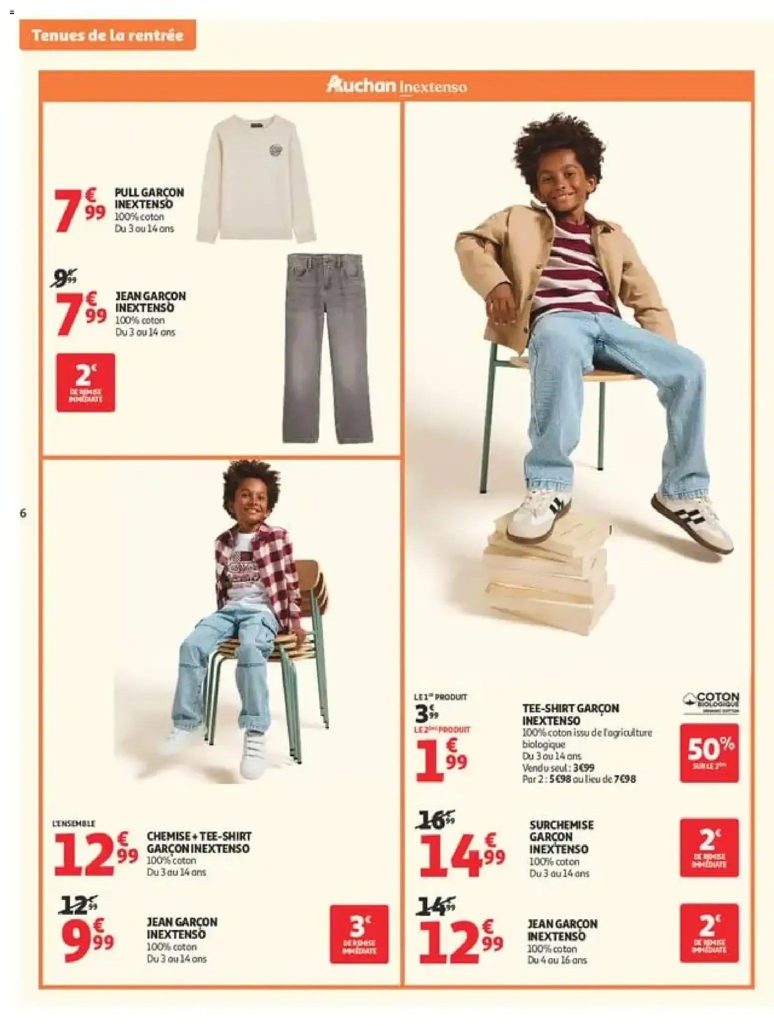 Auchan: Spécial Tenues de la Rentrée à Prix K.O. du 11 août au 6 septembre 2026 - Catalogue page 6