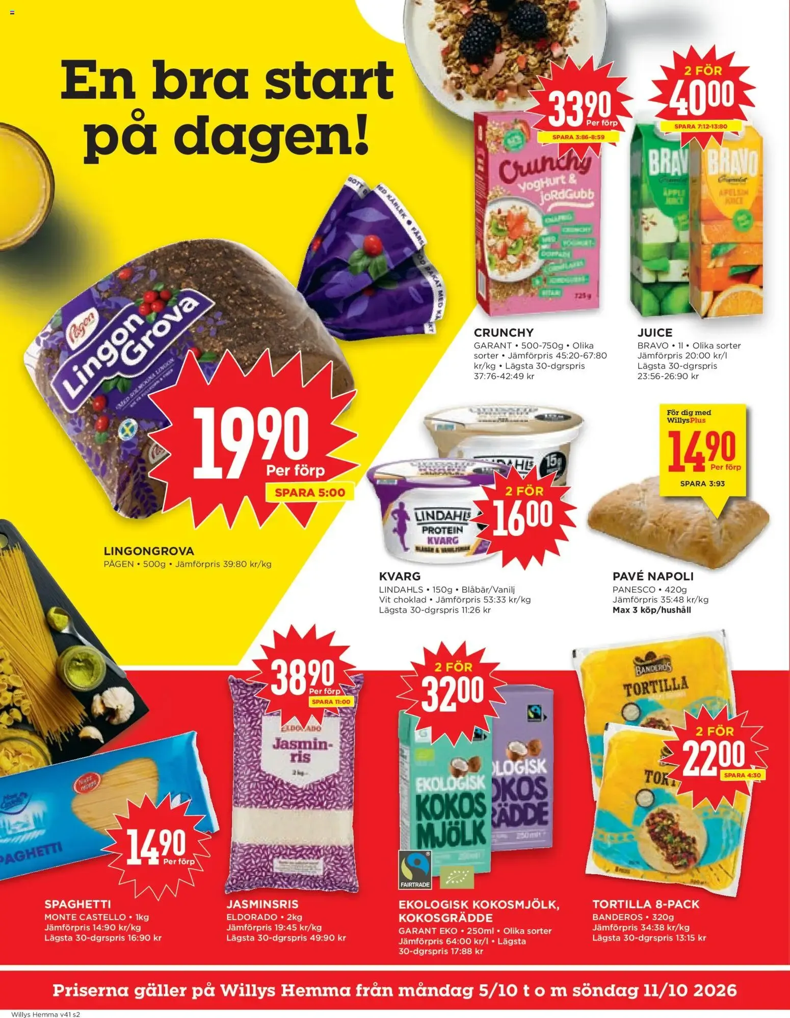Willys erbjudanden Hemma från 05/10/2026 - 11/10/2026 > Reklamblad nuvarande rabatter från 5 oktober till 11 oktober 2026 - Reklamblad sidor 2