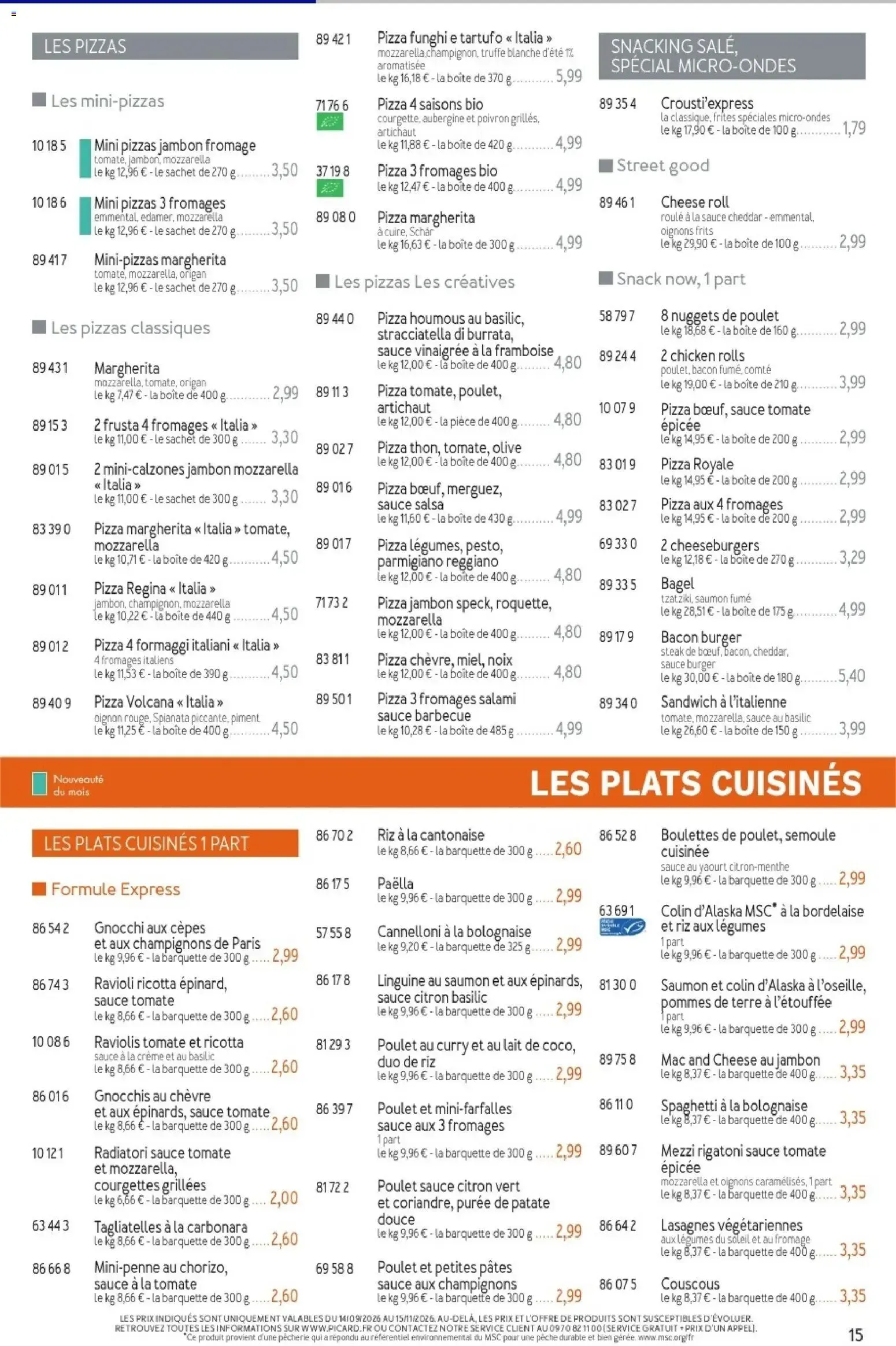 Picard - Catalogue Trimestriel à partir du 14/09/2026 - promo en ligne du 14 septembre au 15 novembre 2026 - Catalogue page 15