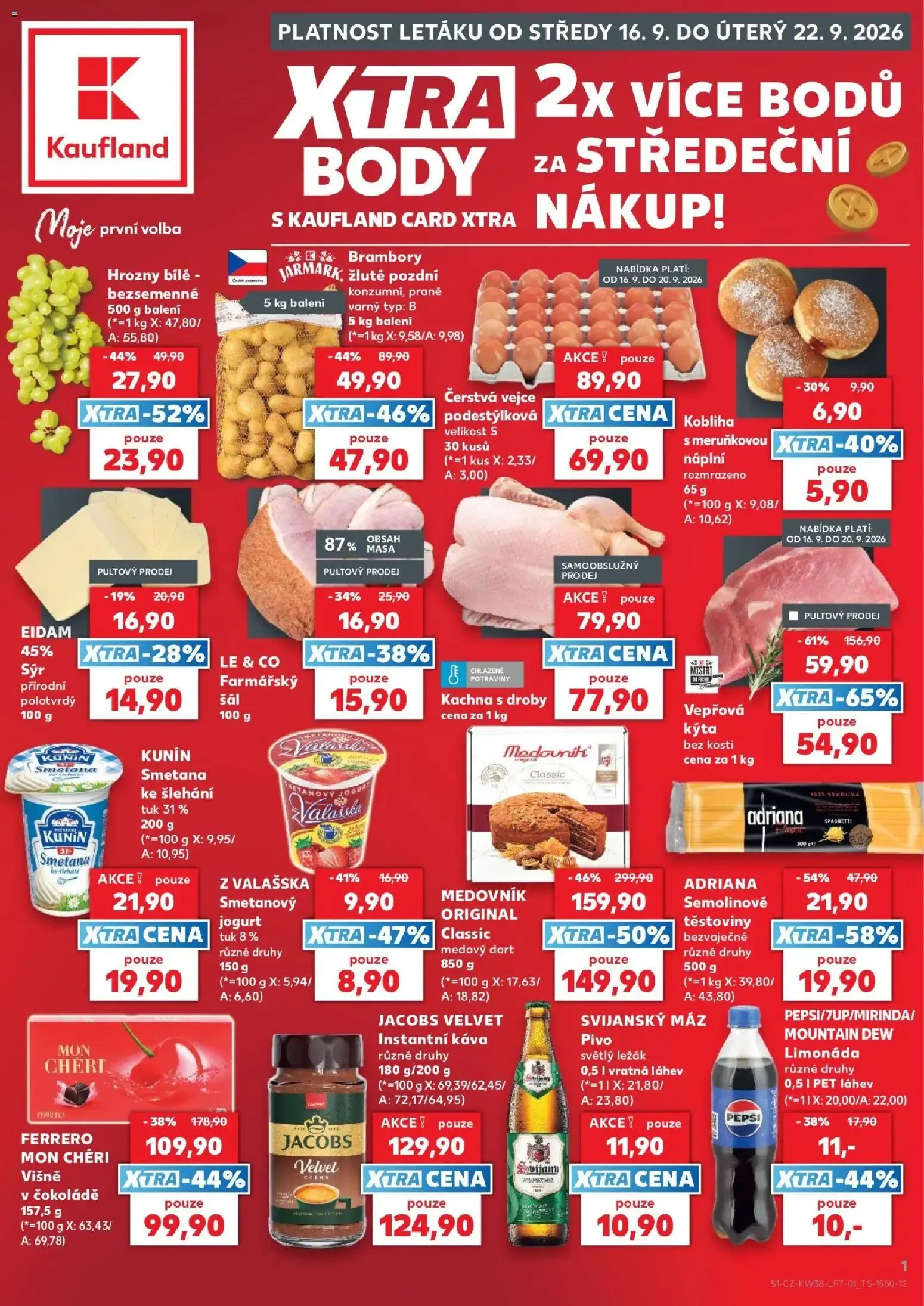 Kaufland - XTRA 2x Více Bodů - 16. září 22. září 2026 - Page 1