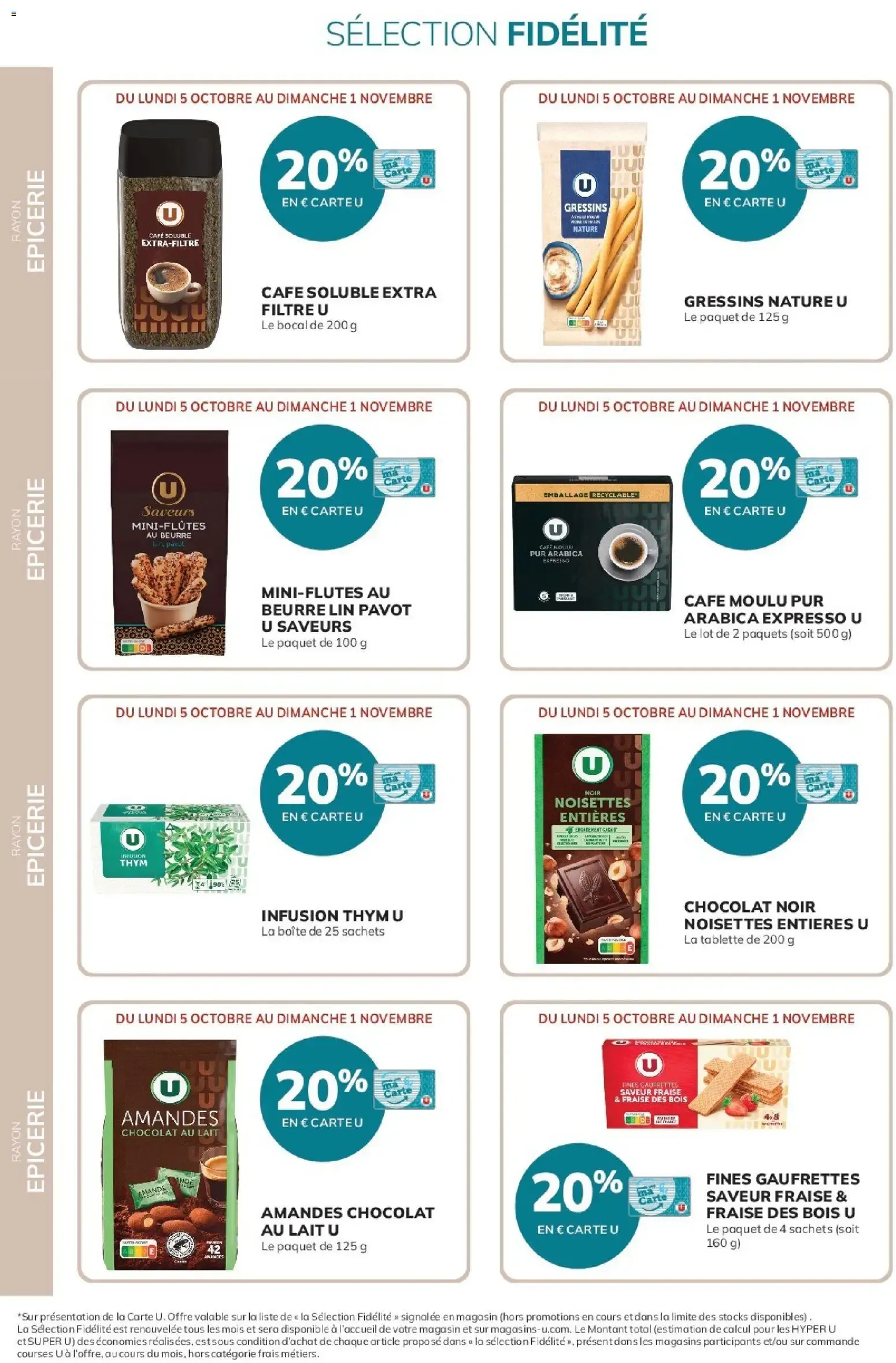 20% reversés sur votre Carte U du 5 octobre au 1 novembre 2026 - Catalogue page 20