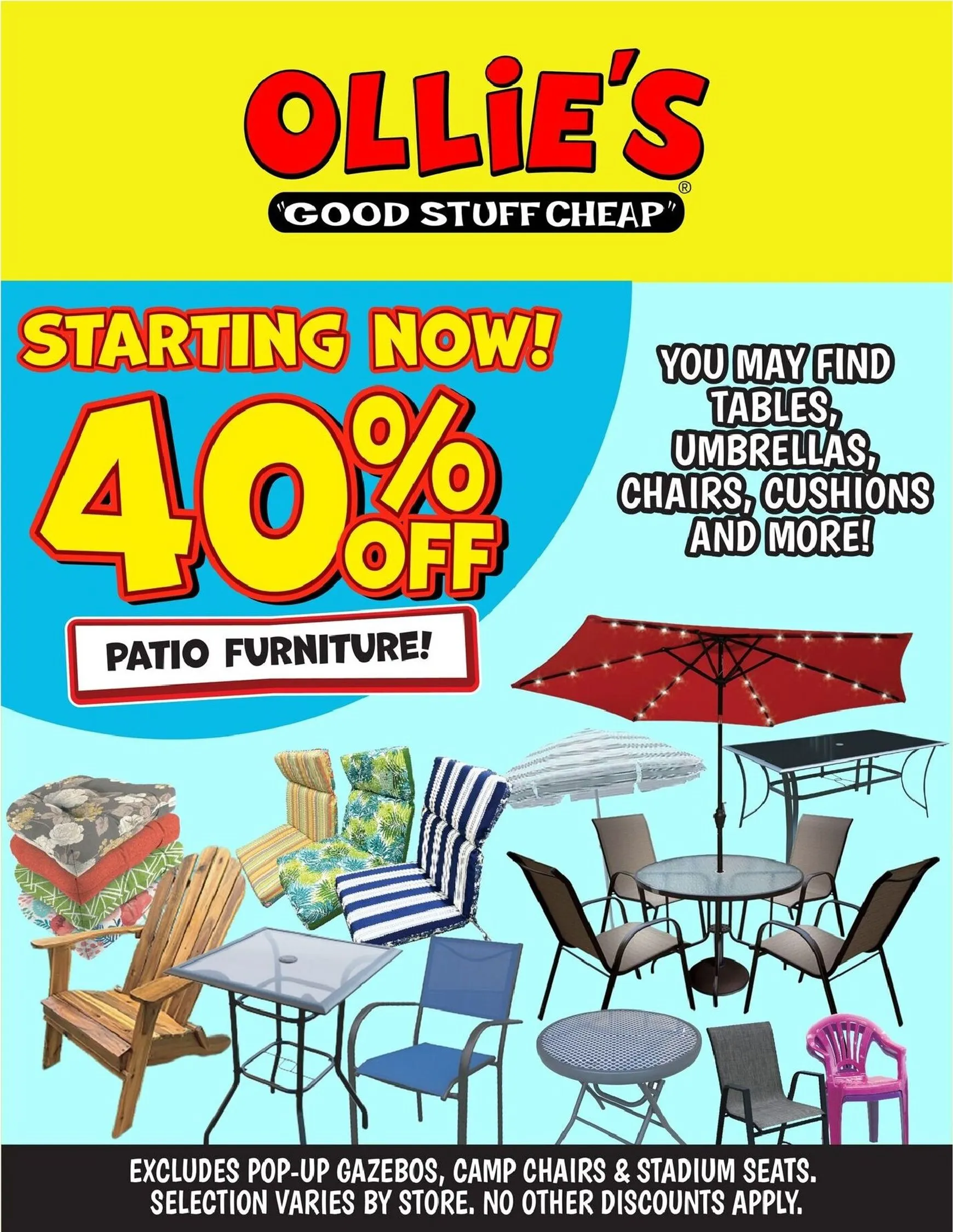 Ollie's - 40% Off Patio Furniture