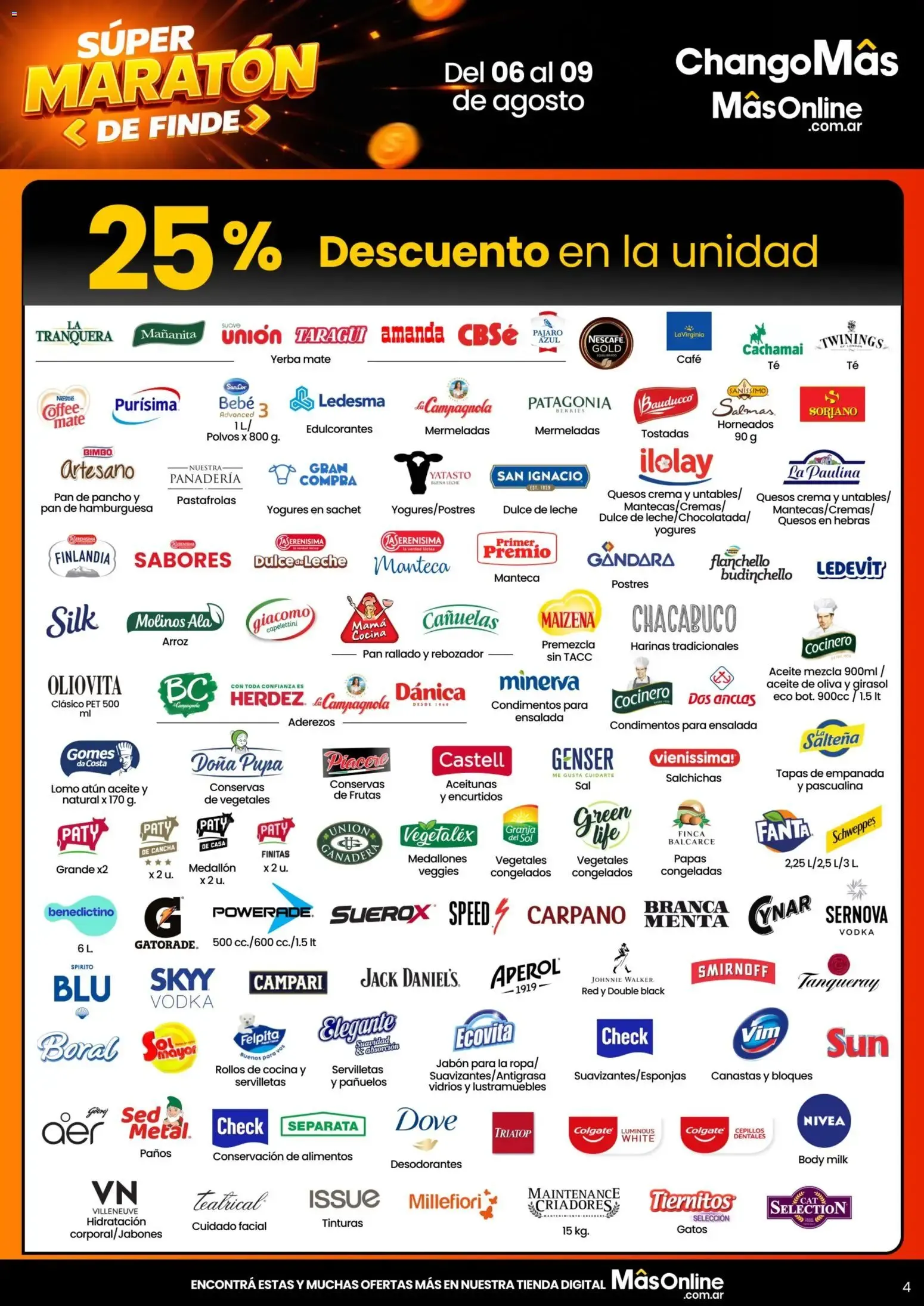 Ofertas de Changomas Súper Maratón de Finde || del 06/08/2026 - 09/08/2026 || Catálogo 6 de agosto al 9 de agosto 2026 - Página 4 del catálogo