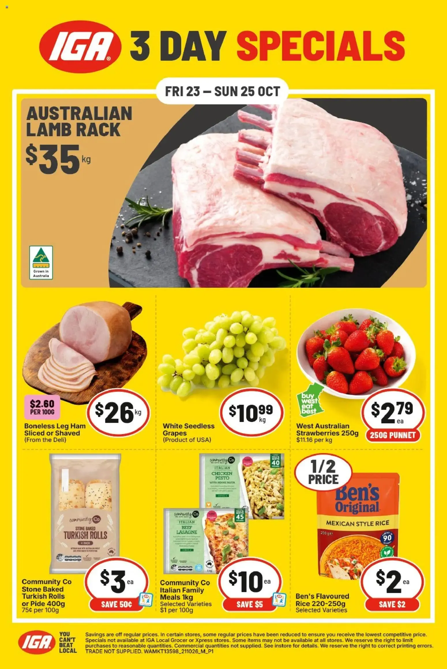 IGA 3 DAY SPECIALS - Catalogue valid from 23 October to 25 October 2026 - page 1