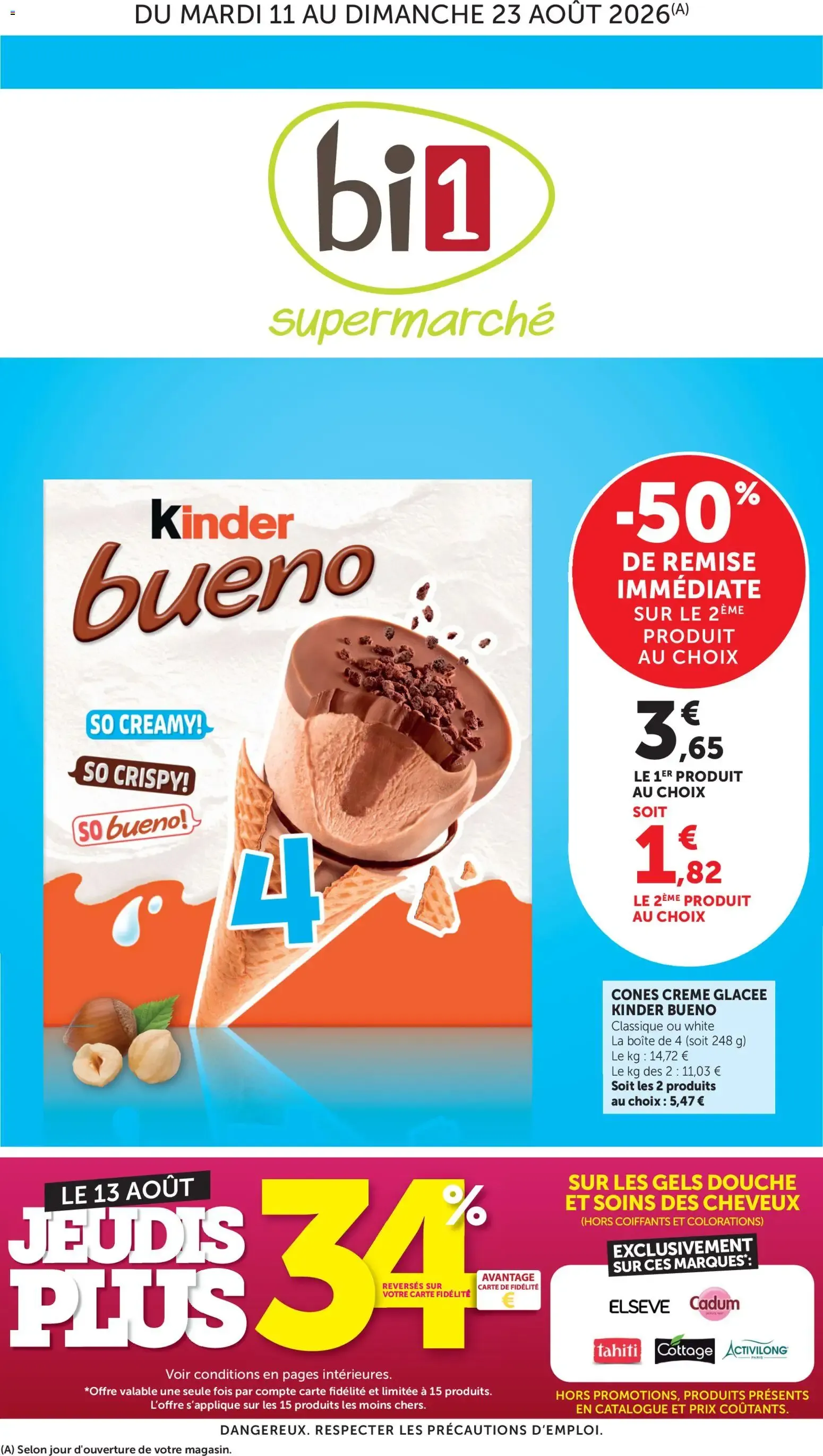 bi1 catalogue à partir du 11/08/2026 - promo en ligne du 11 août au 23 août 2026 - Catalogue page 1