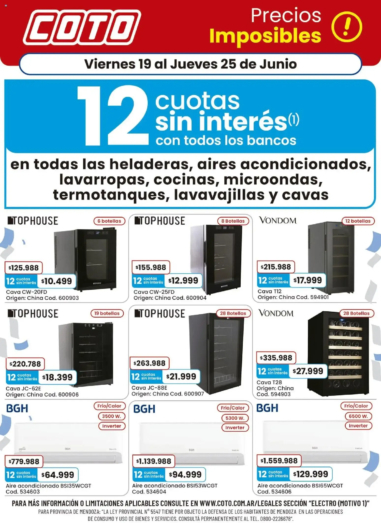 Ofertas de Coto - Precios Imposibles - 12 cuotas sin interés 19 de junio al 25 de junio 2026 - Página 1 del catálogo