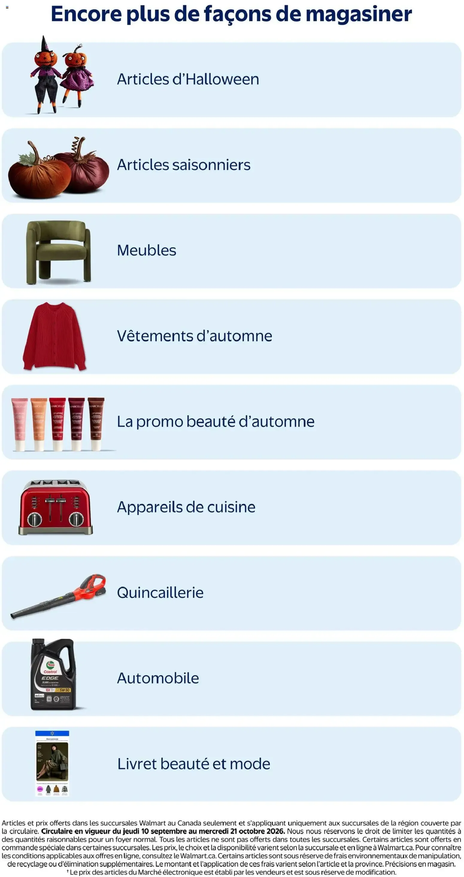 Walmart circulaire - Prêts pour l´automne from Sep 10, 2026 > weekly specials & deals from September 10 to October 21 2026 - flyer page 20