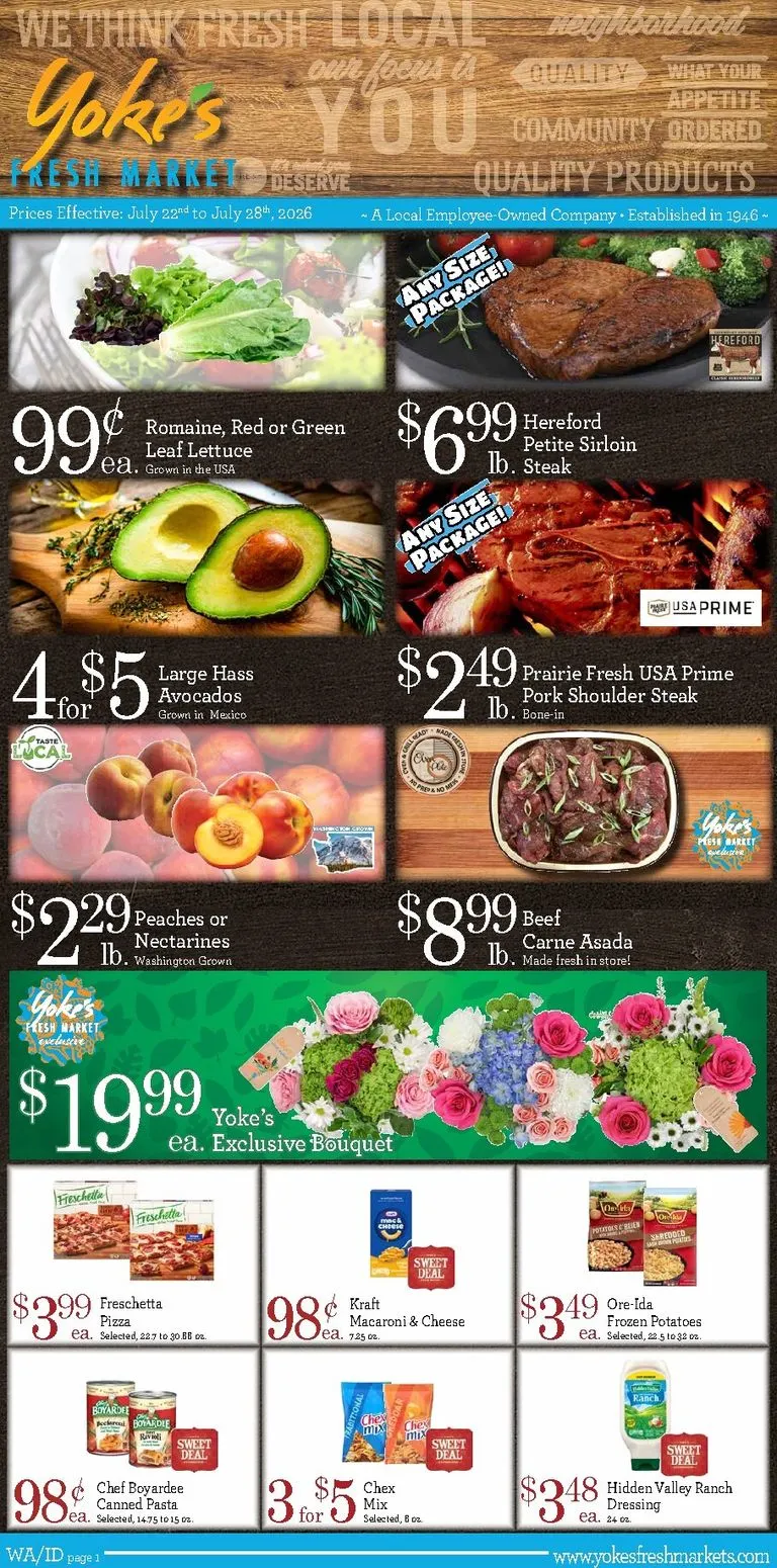 Weekly ad Current Yoke's leaflet valid from Wednesday 07/22/2026 to Tuesday 07/28/2026 from July 22 to July 28 2026 - Page 1