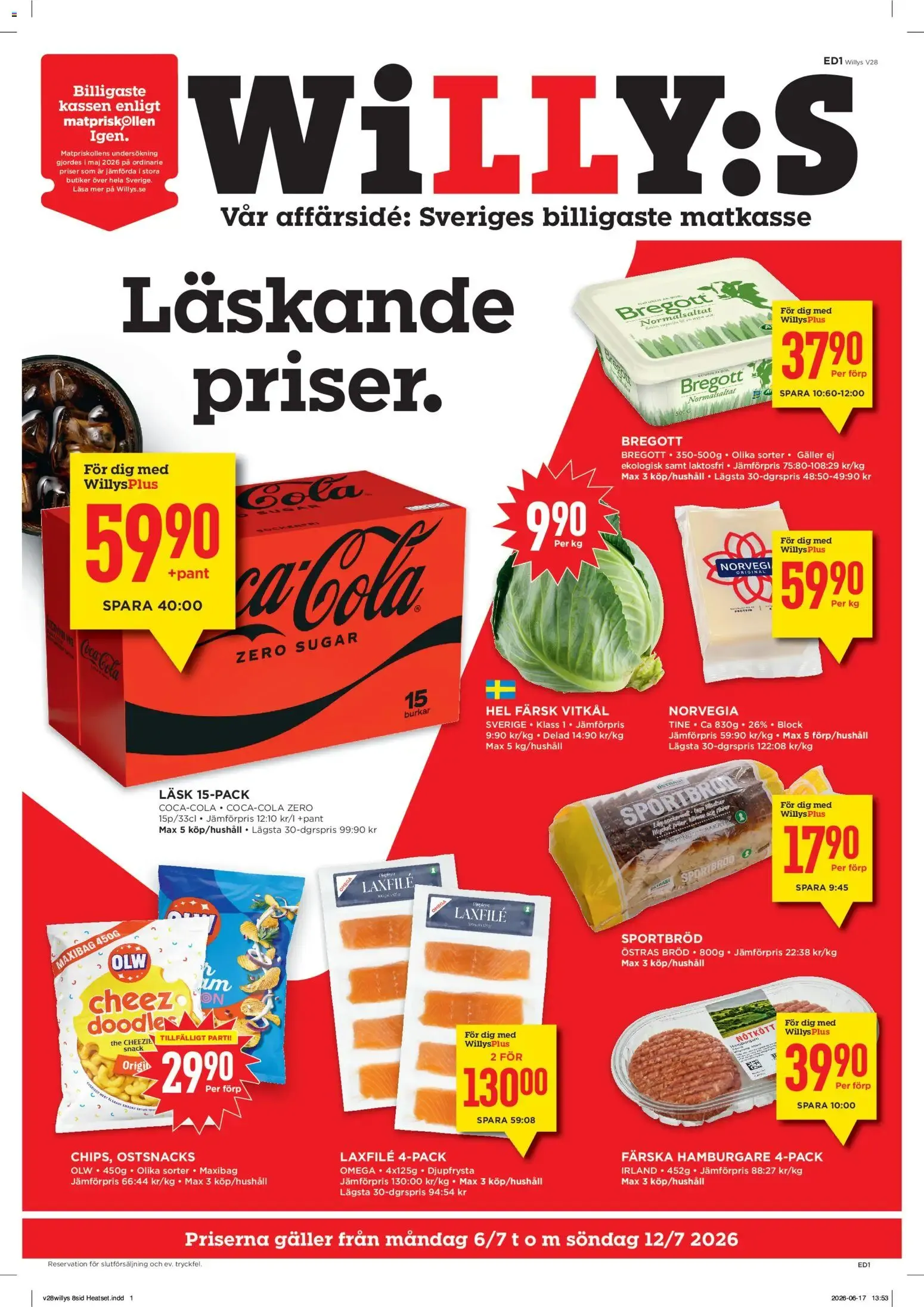 Willys erbjudanden från 06/07/2026 - 12/07/2026 > Reklamblad nuvarande rabatter från 6 juli till 12 juli 2026 - Reklamblad sidor 1