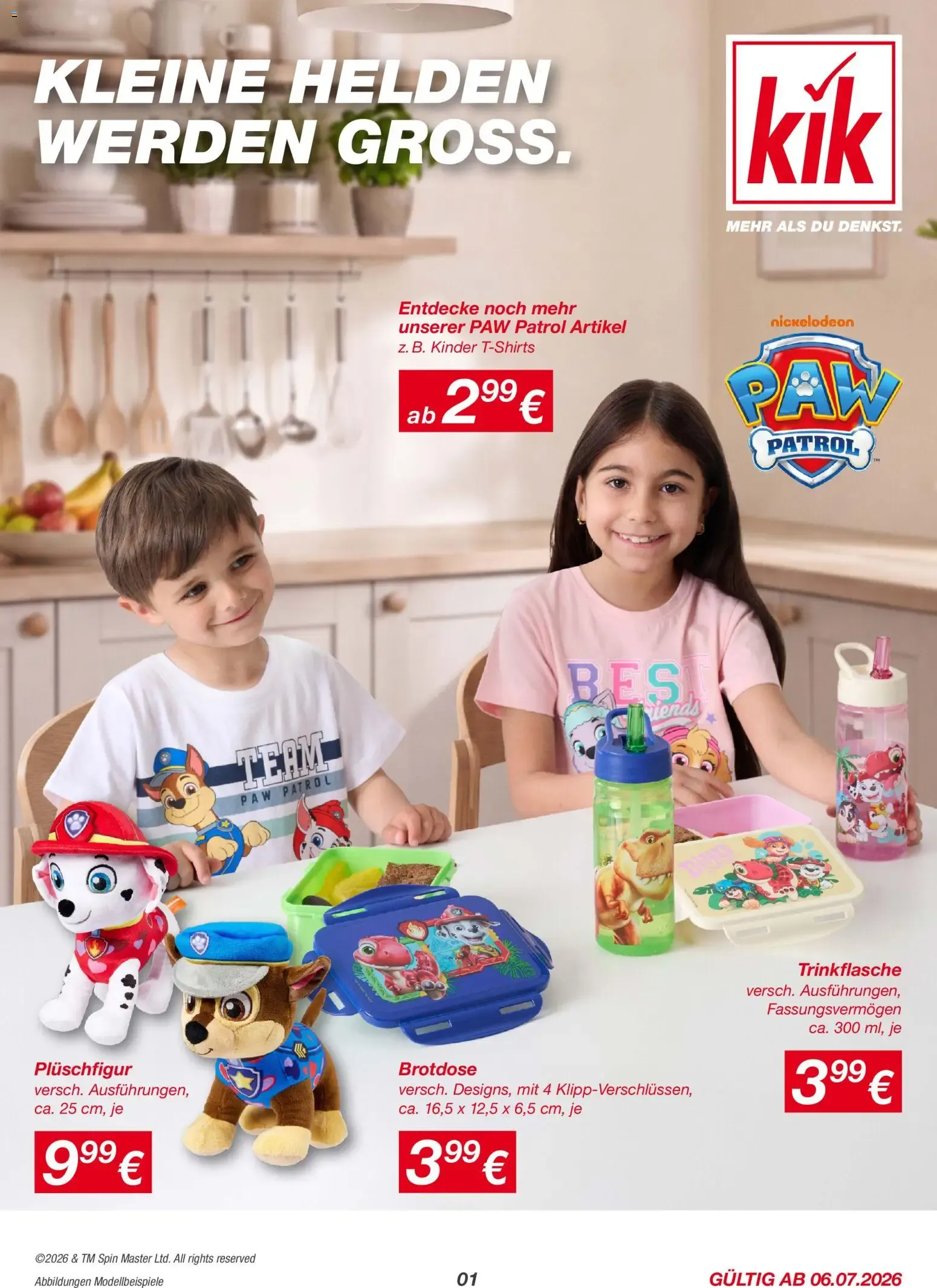Kleine Helden werden gross - Paw Patrol Artikel von 6. Juli bis 10. August 2026 - Prospekt seite 1