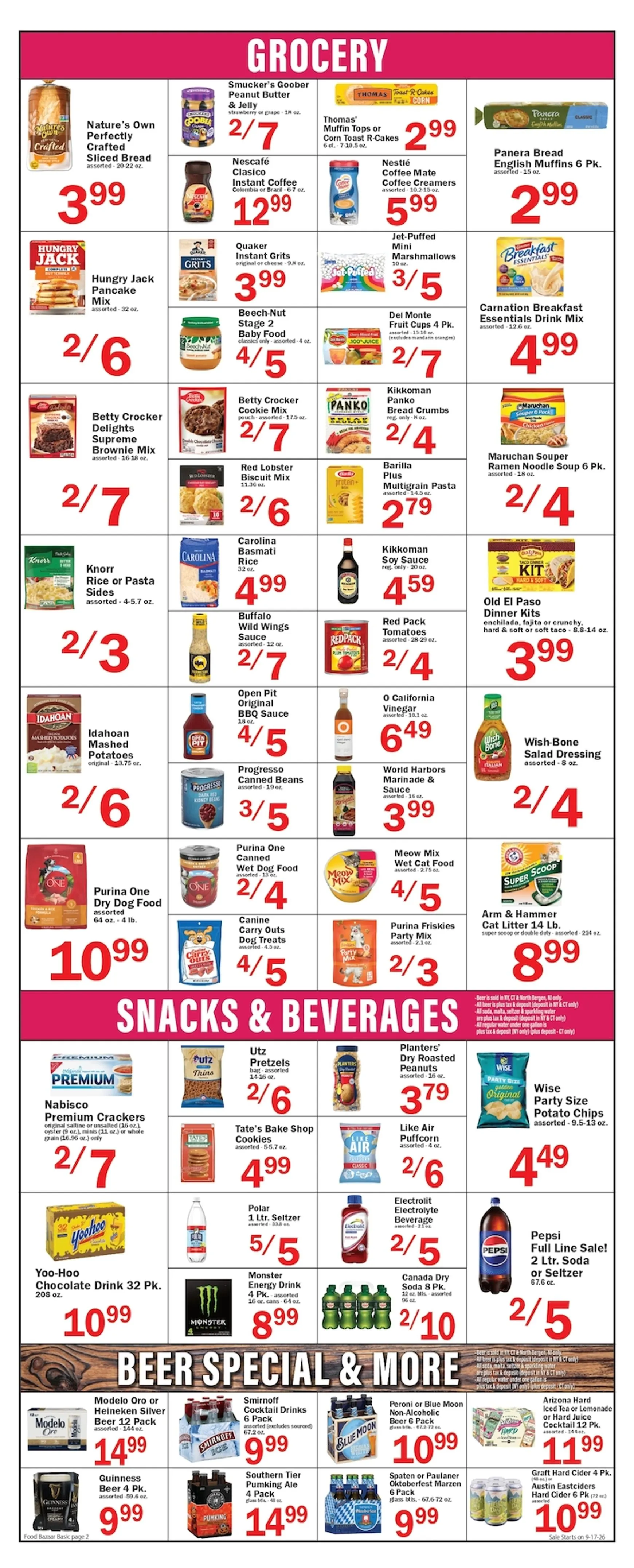 Weekly ad Current Food Bazaar leaflet valid from Thursday 09/17/2026 to Wednesday 09/23/2026 from September 17 to September 23 2026 - Page 2