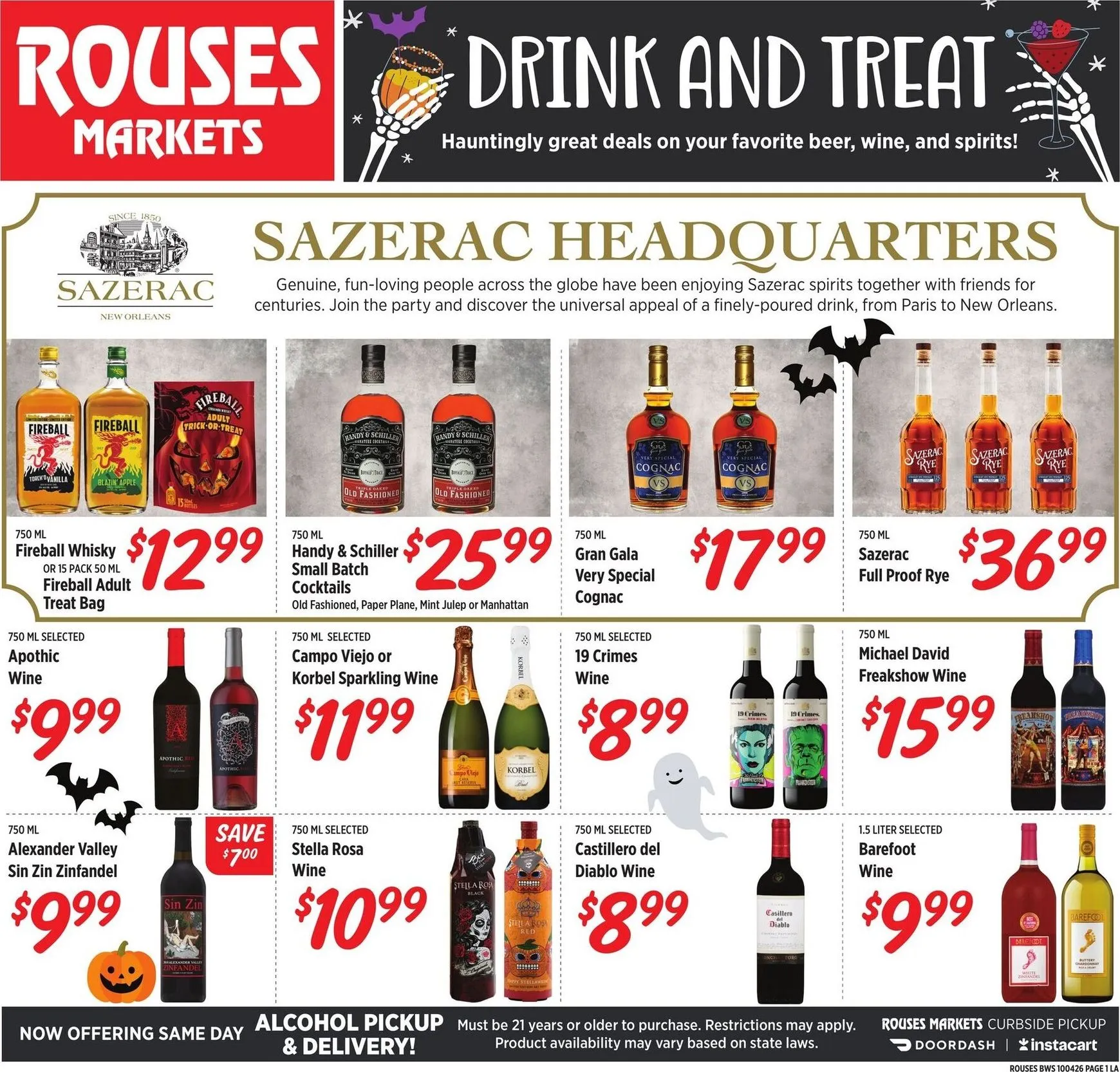 Weekly ad Current Rouses Markets - Drink and Treat leaflet valid from Wednesday 09/30/2026 to Wednesday 11/04/2026 from September 30 to November 4 2026 - Page 1