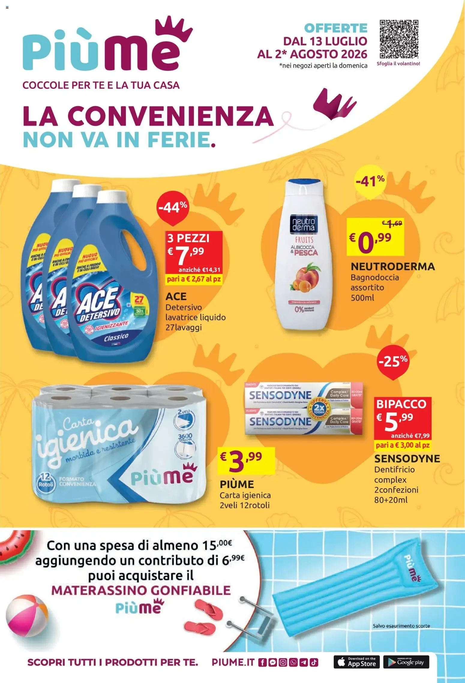 Piùme: La Convenienza Non Va in Ferie da 13 luglio a 2 agosto di 2026 - Pagina del volantino 1