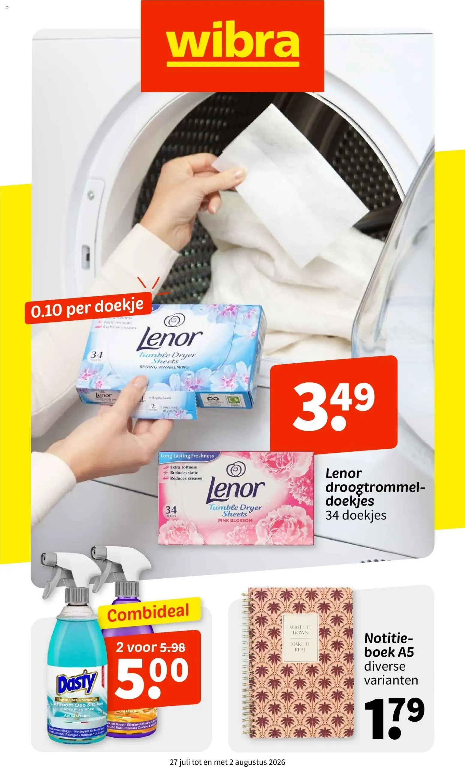 Wibra folder vanaf 27-07-2026 || NIEUWE van 27 juli tot 2 augustus 2026 - Folder pagina 1