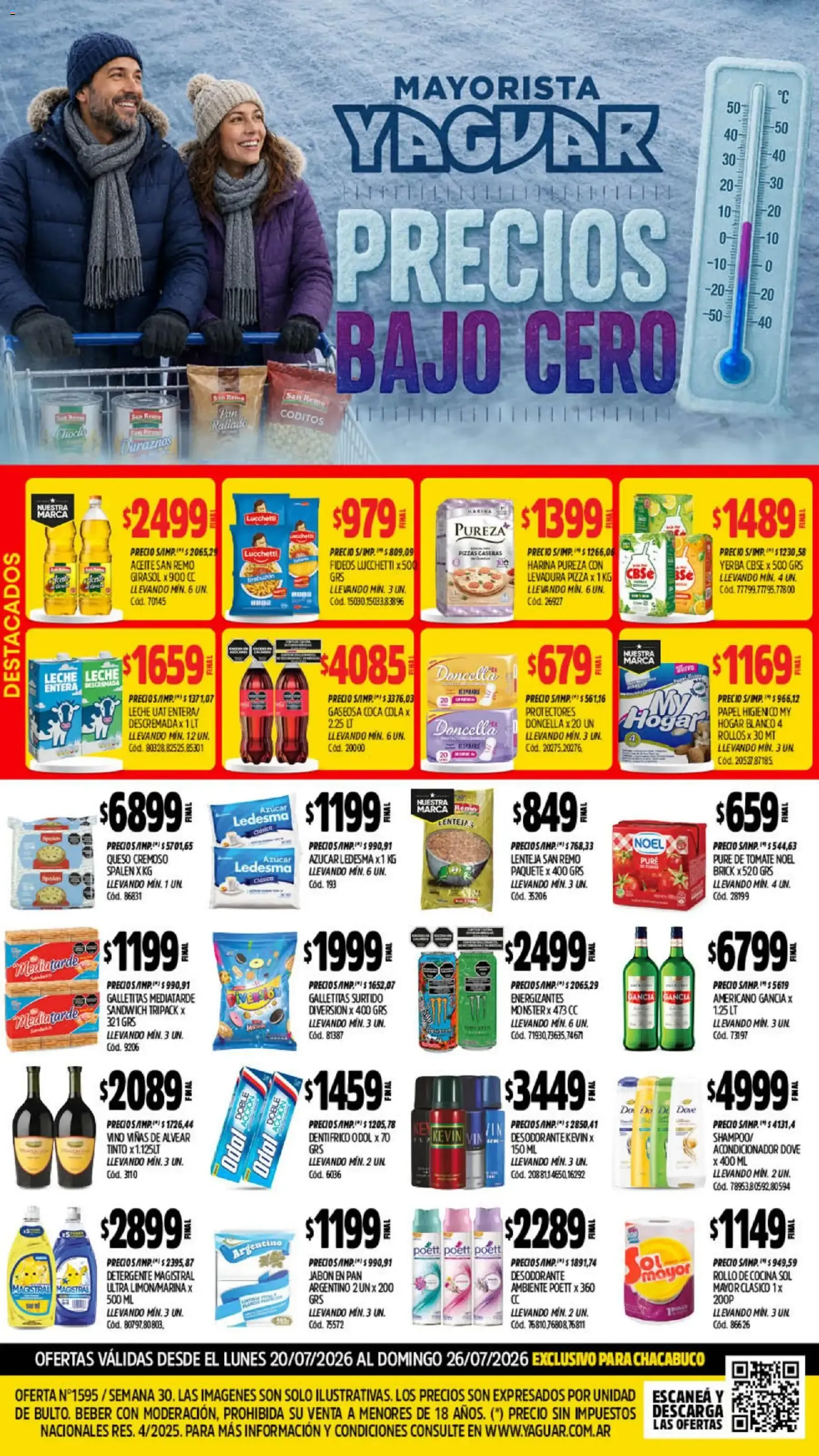 Ofertas de Mayorista Yaguar Precios Bajo Cero 20 de julio al 26 de julio 2026 - Página 1 del catálogo