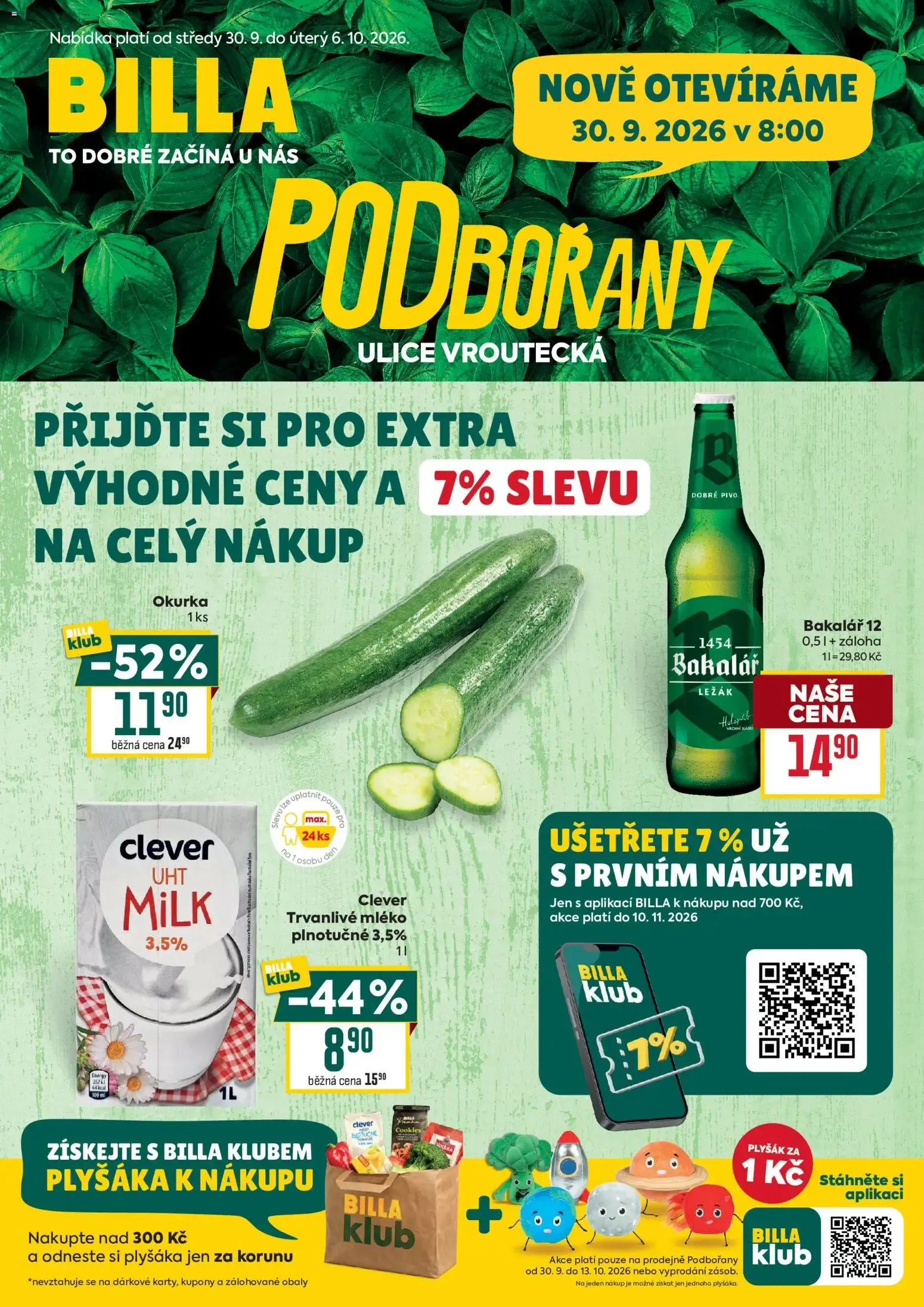 Billa - Gran Apertura Podbořany y Ofertas - 30. září 13. října 2026 - Page 1