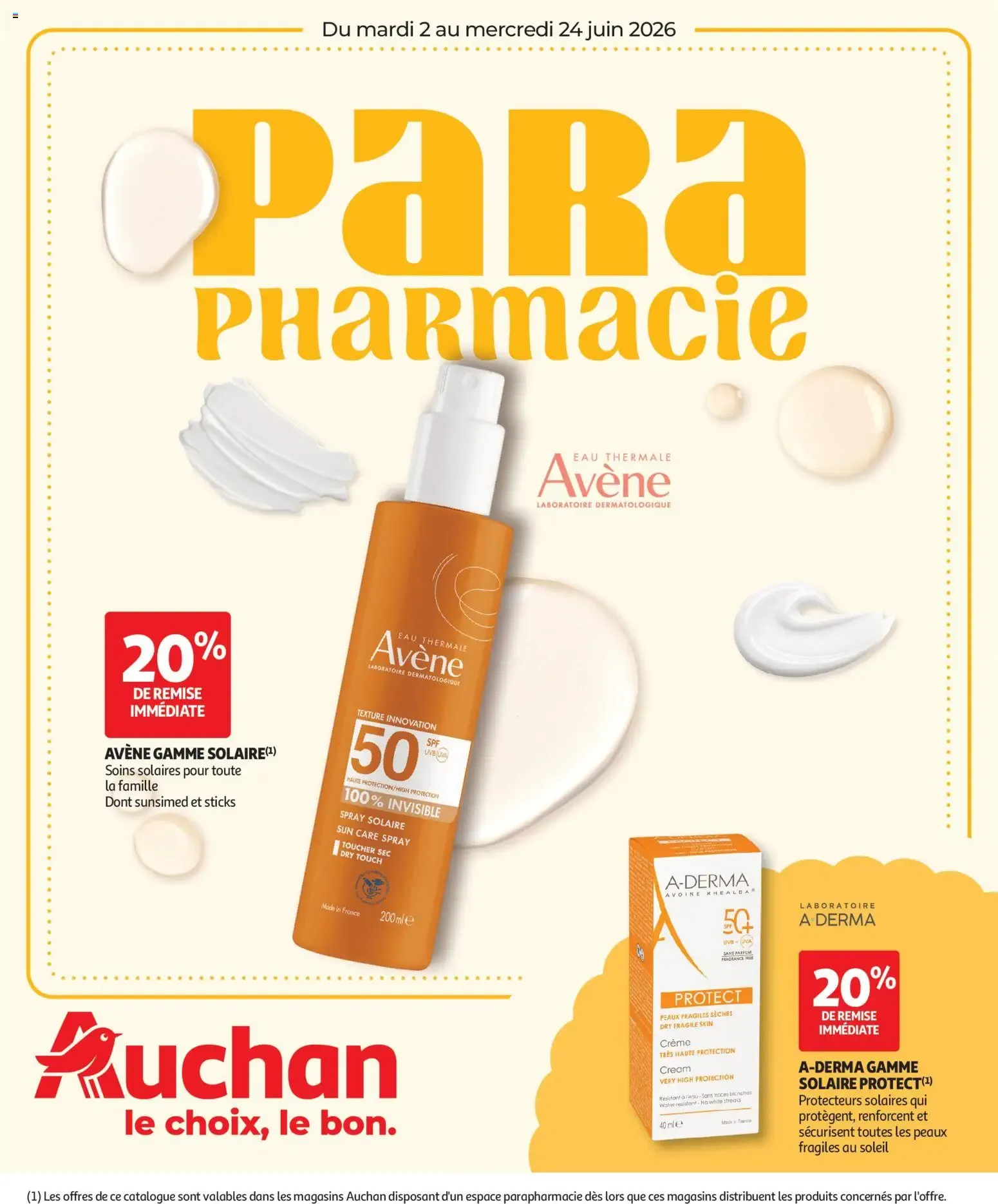 Auchan Parapharmacie, beauté à partir du 02/06/2026 - promo en ligne du 2 juin au 24 juin 2026 - Catalogue page 1