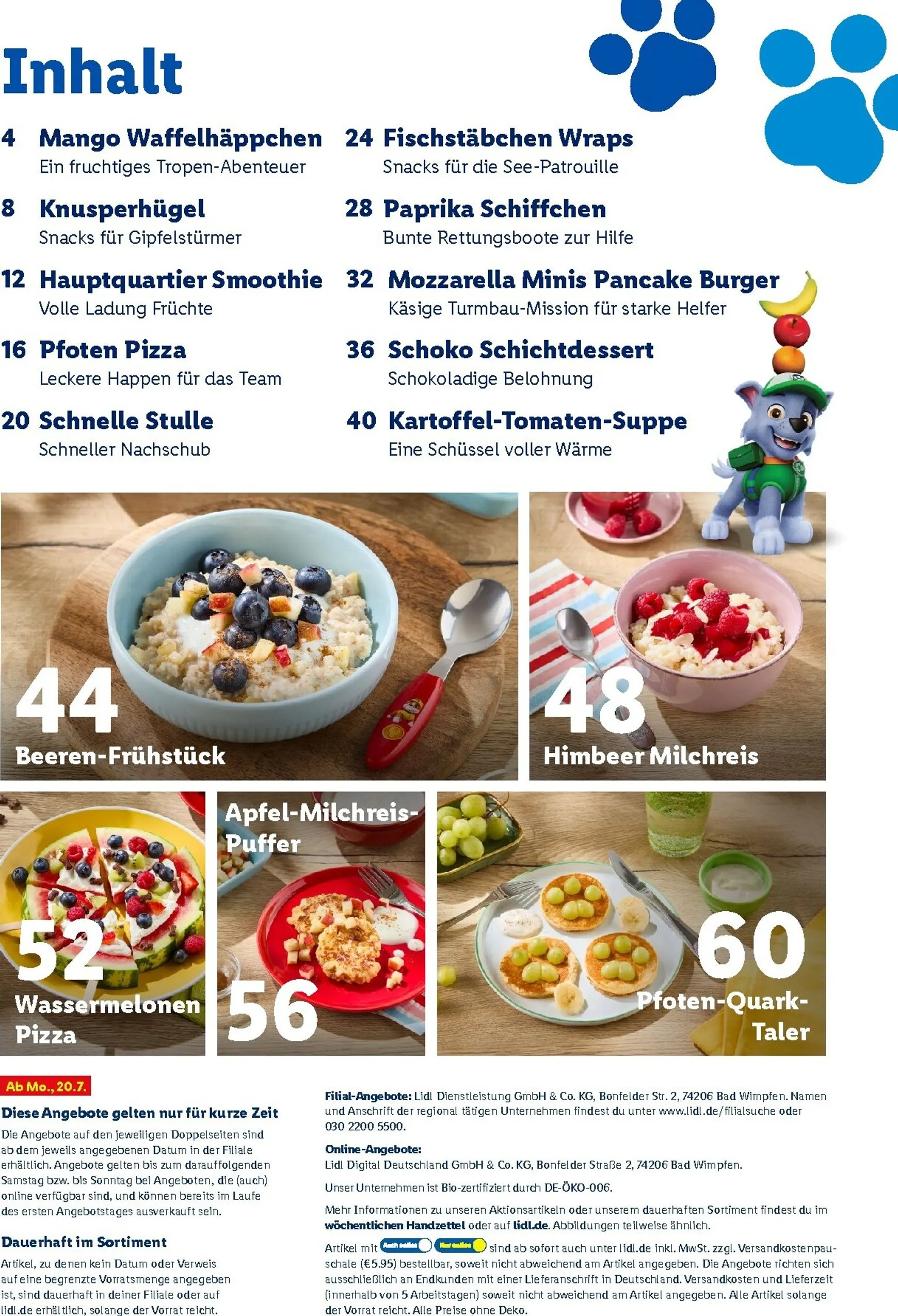 Lidl - Paw Patrol Rezeptheft Prospekt – von Montag 20.07.2026 bis Sonntag 23.08.2026 von 20. Juli bis 23. August 2026 - Prospekt seite 3