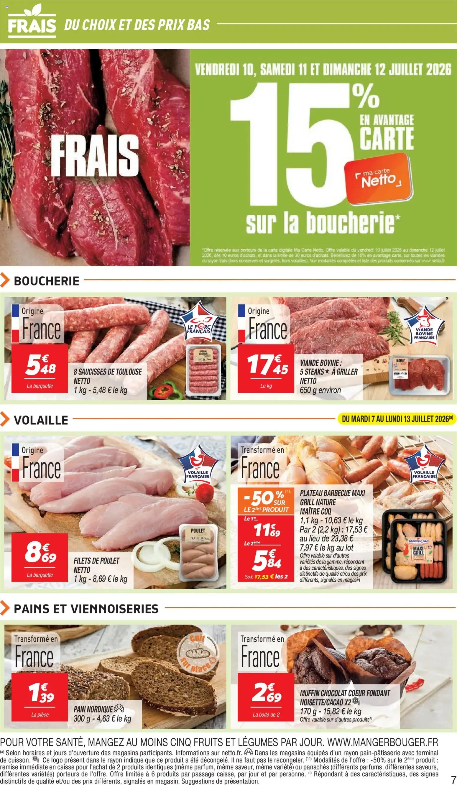 Netto Rendez-vous prix bas à partir du 07/07/2026 - promo en ligne du 7 juillet au 20 juillet 2026 - Catalogue page 7