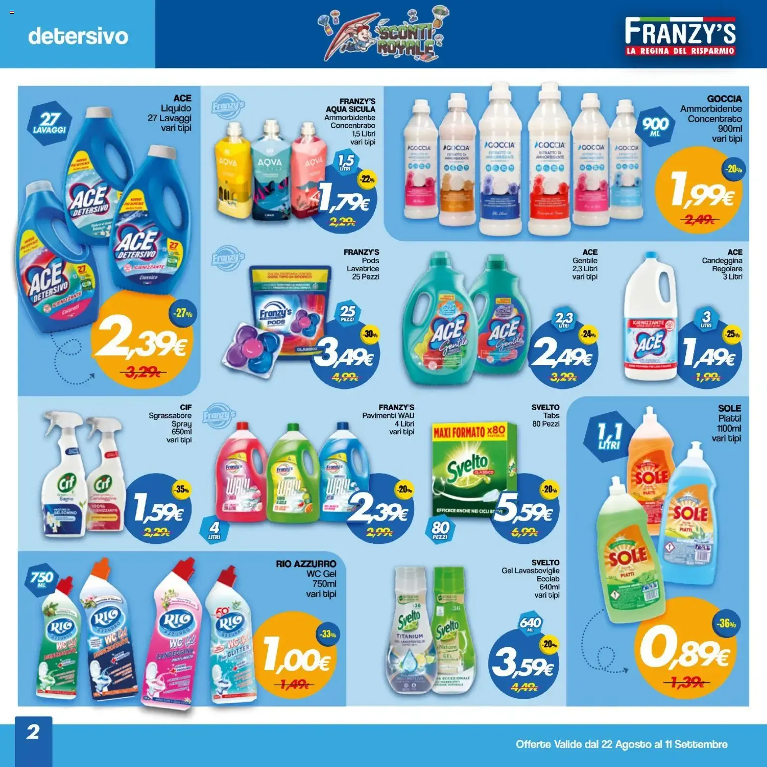 Franzy's Sconti Royale - La Regina del Risparmio da 22 agosto a 11 settembre di 2026 - Pagina del volantino 2