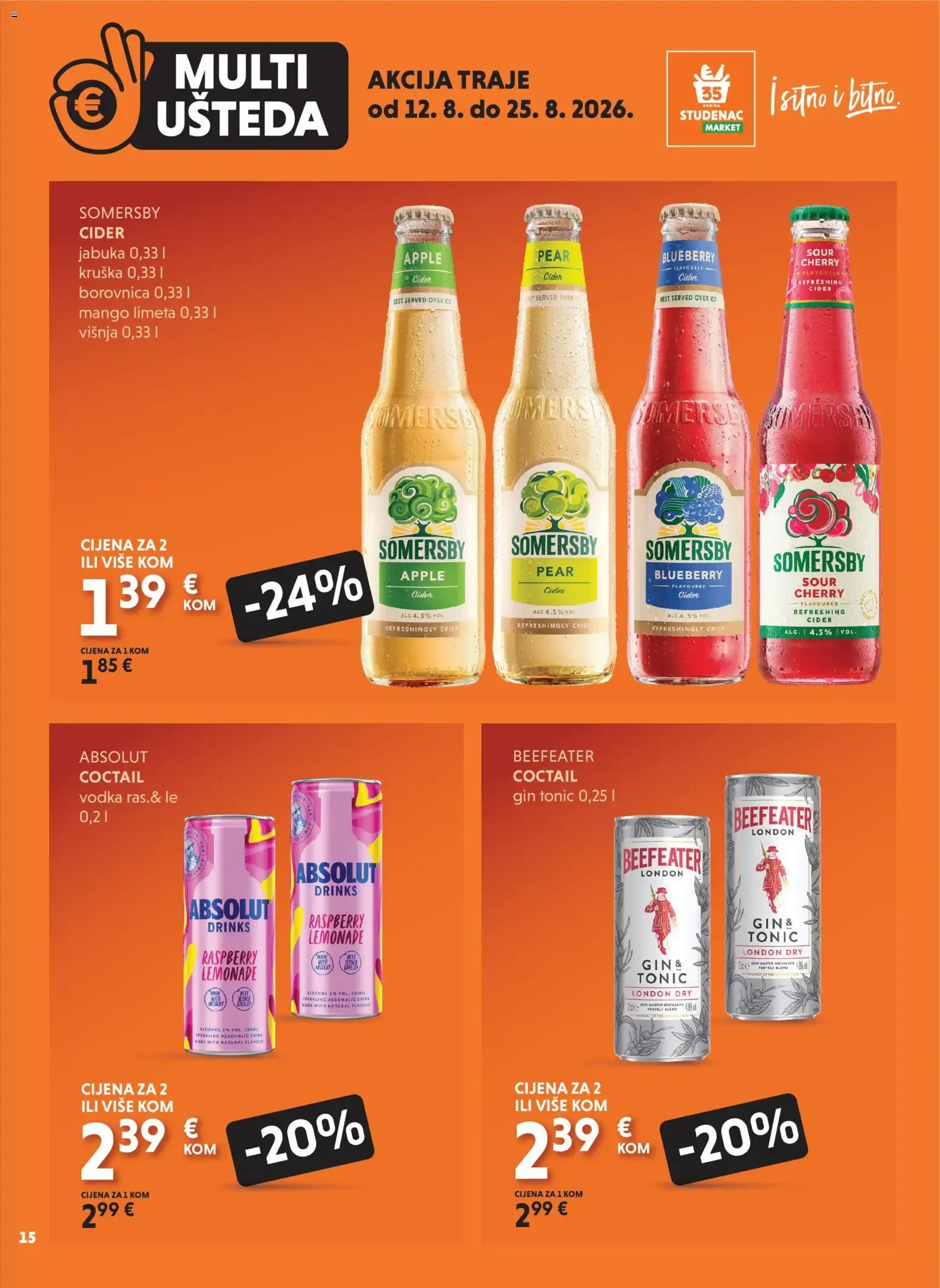 Katalog UZMI VIŠE, PLATI MANJE - MULTI UŠTEDA od 12. kolovoza do 25. kolovoza 2026. - Pregled Stranica 15