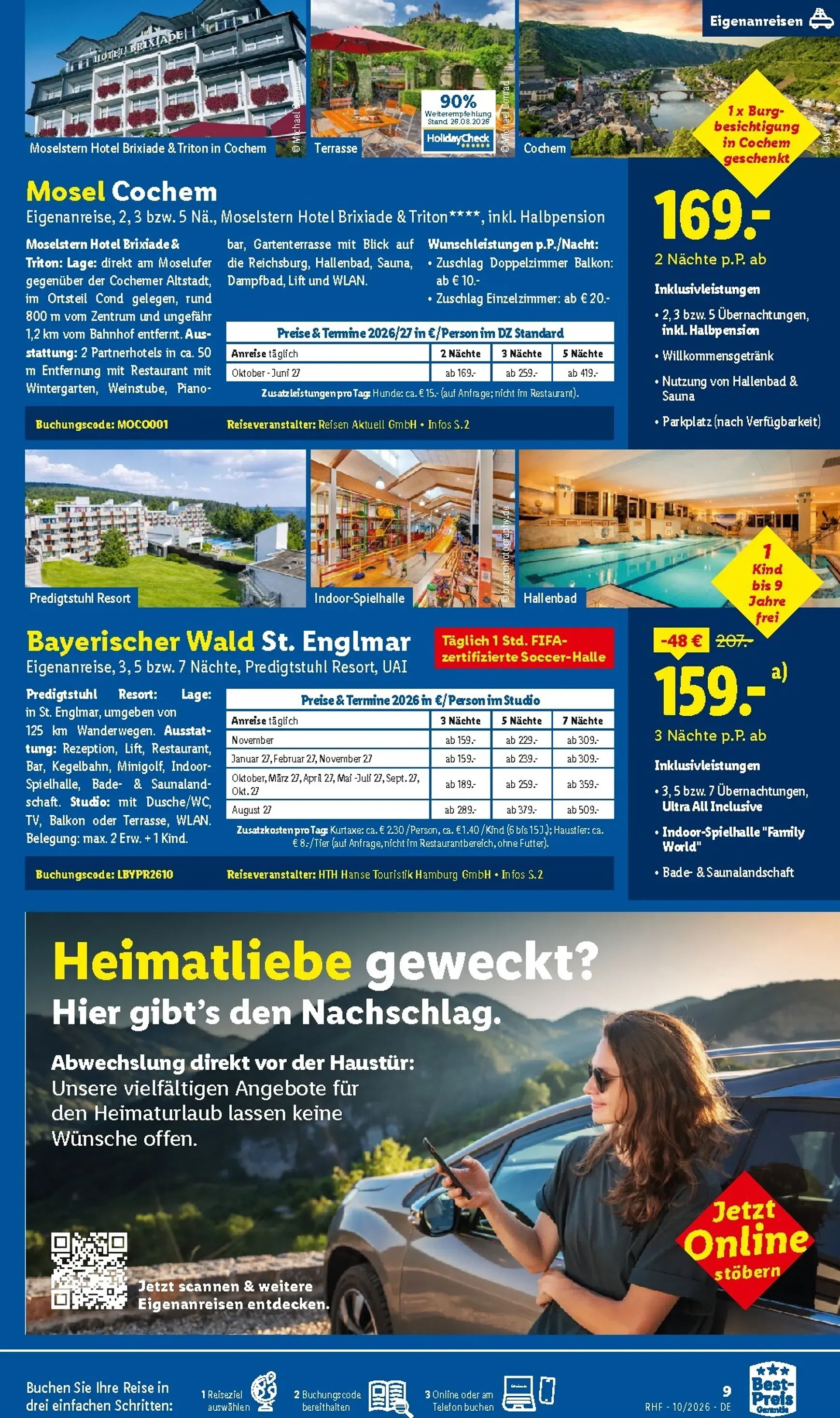 Lidl - Reise-Highlights Prospekt – von Mittwoch 30.09.2026 bis Samstag 31.10.2026 von 30. September bis 31. Oktober 2026 - Prospekt seite 9
