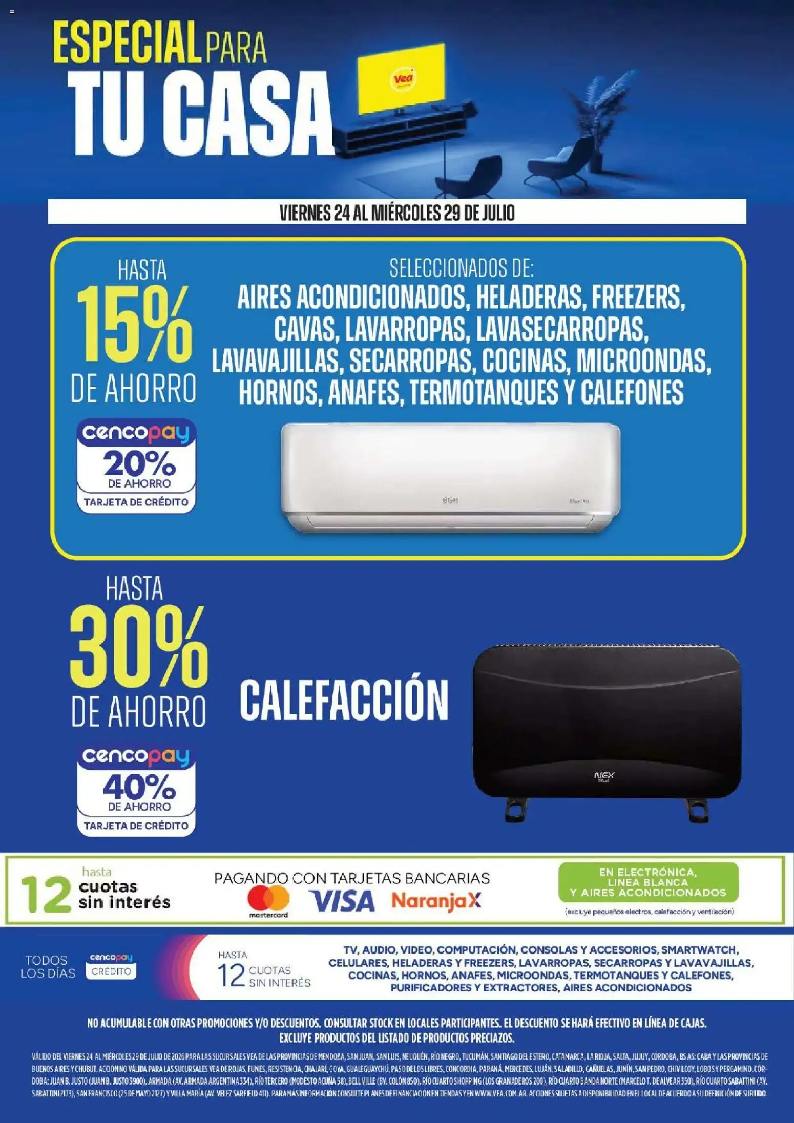 Ofertas de Vea - Especial para tu casa del 24/07/2026 - 29/07/2026 24 de julio al 29 de julio 2026 - Página 1 del catálogo