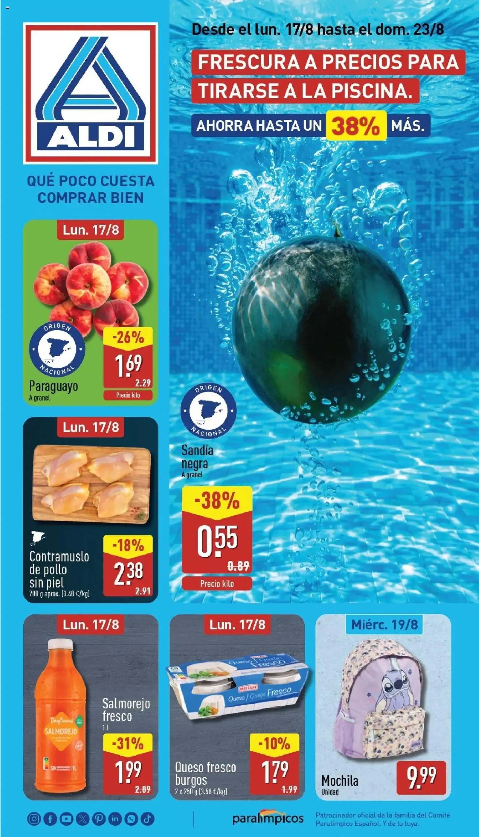 Catálogo de Aldi folleto Península del 17/08/2026 | Catálogo 17 de agosto al 23 de agosto 2026 - Página 1