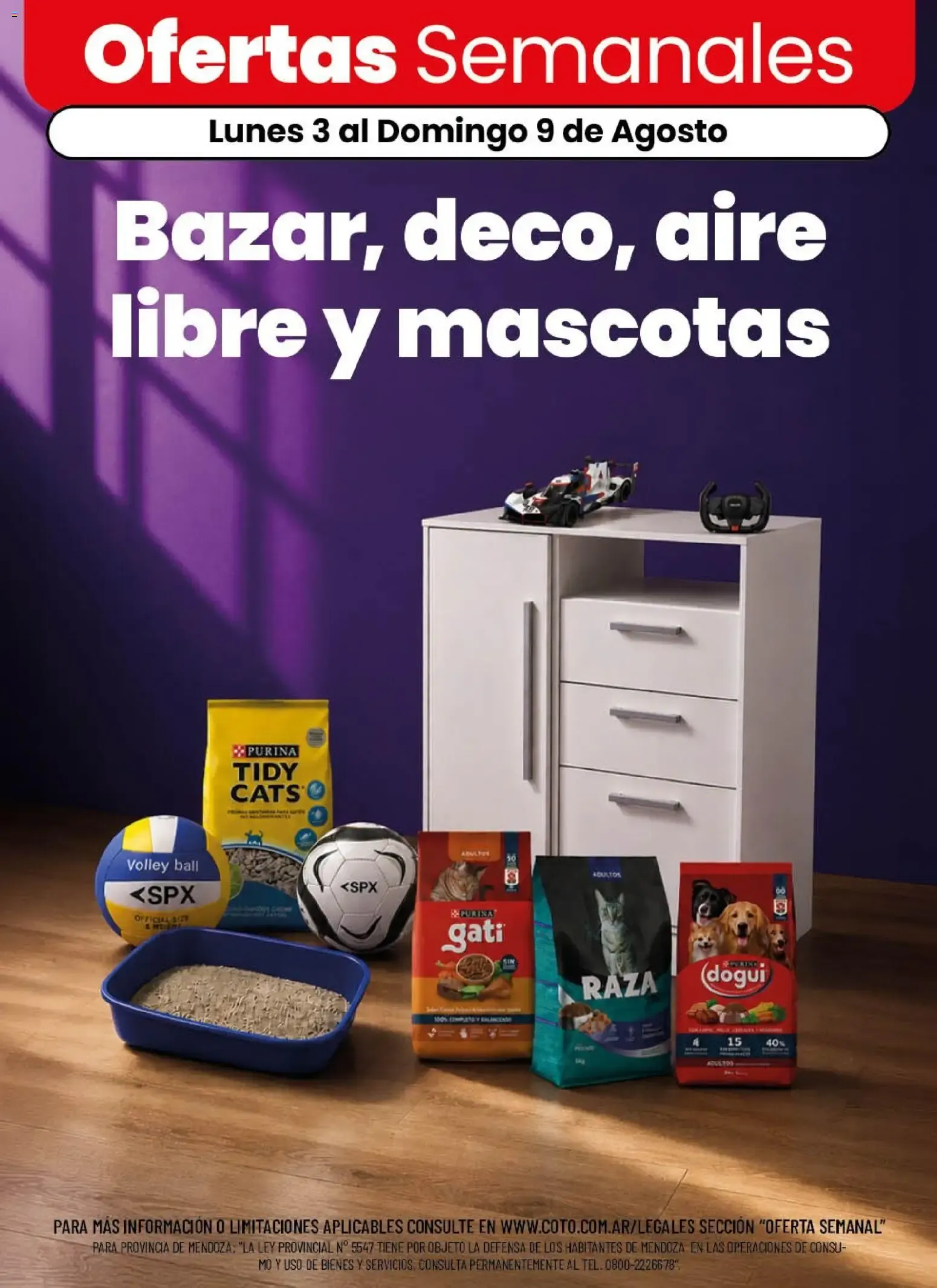 Ofertas de Coto - Bazar, deco, aire libre y mascotas || del 03/08/2026 - 09/08/2026 || Descuentos 3 de agosto al 9 de agosto 2026 - Página 1 del catálogo