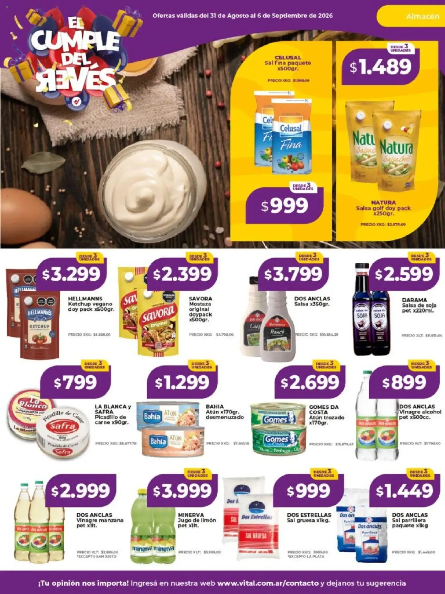 Ofertas de Vital - El Cumple del Reves 31 de agosto al 6 de septiembre 2026 - Página 20 del catálogo