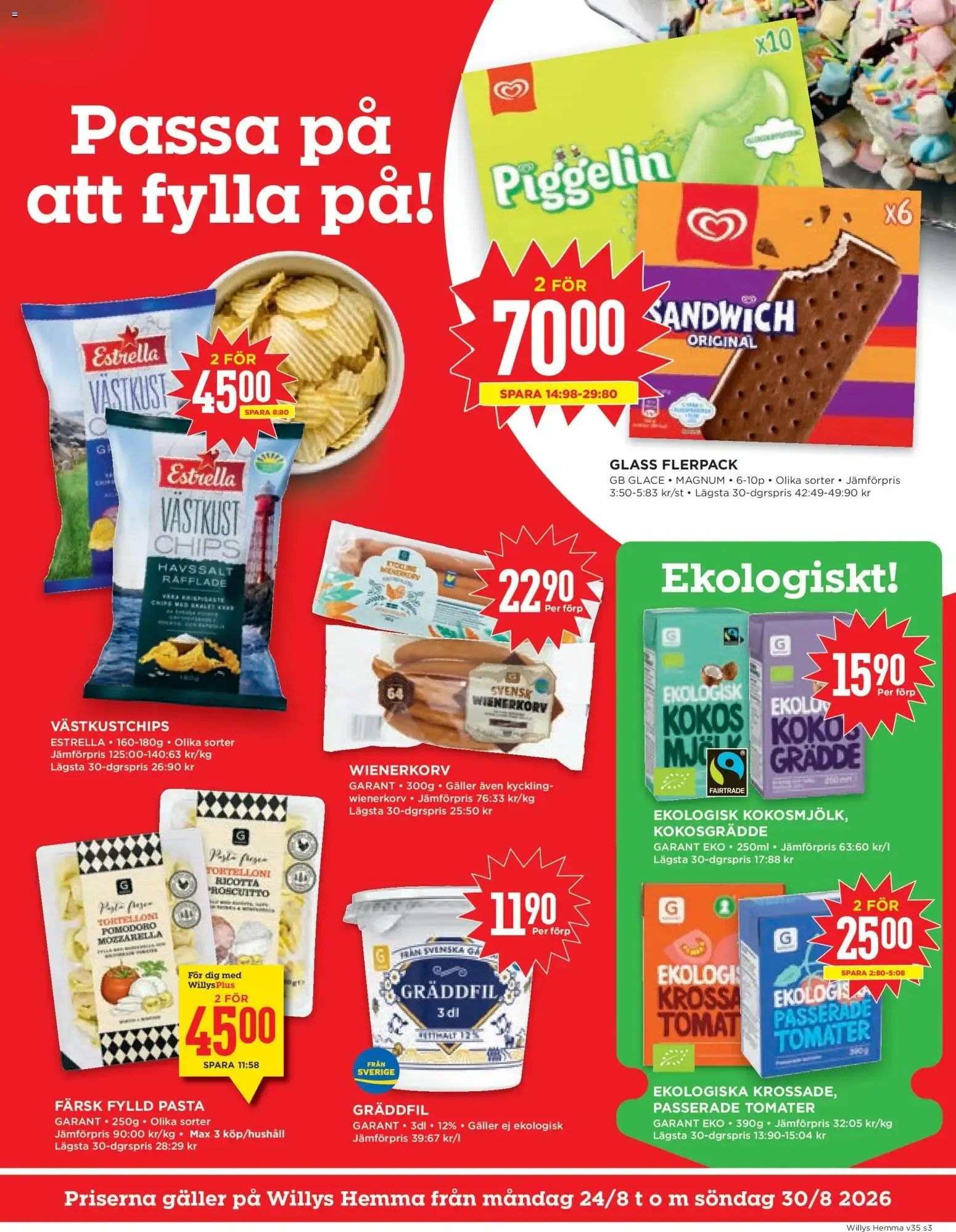 Willys erbjudanden Hemma från 24/08/2026 - 30/08/2026 > Reklamblad nuvarande rabatter från 24 augusti till 30 augusti 2026 - Reklamblad sidor 3