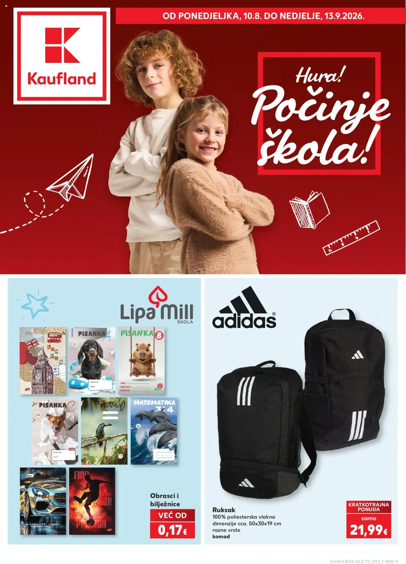 Katalog Kaufland Hura! Počinje škola! (¡Hurra! ¡Empieza el colegio!) od 10. kolovoza do 13. rujna 2026. - Pregled Stranica 1